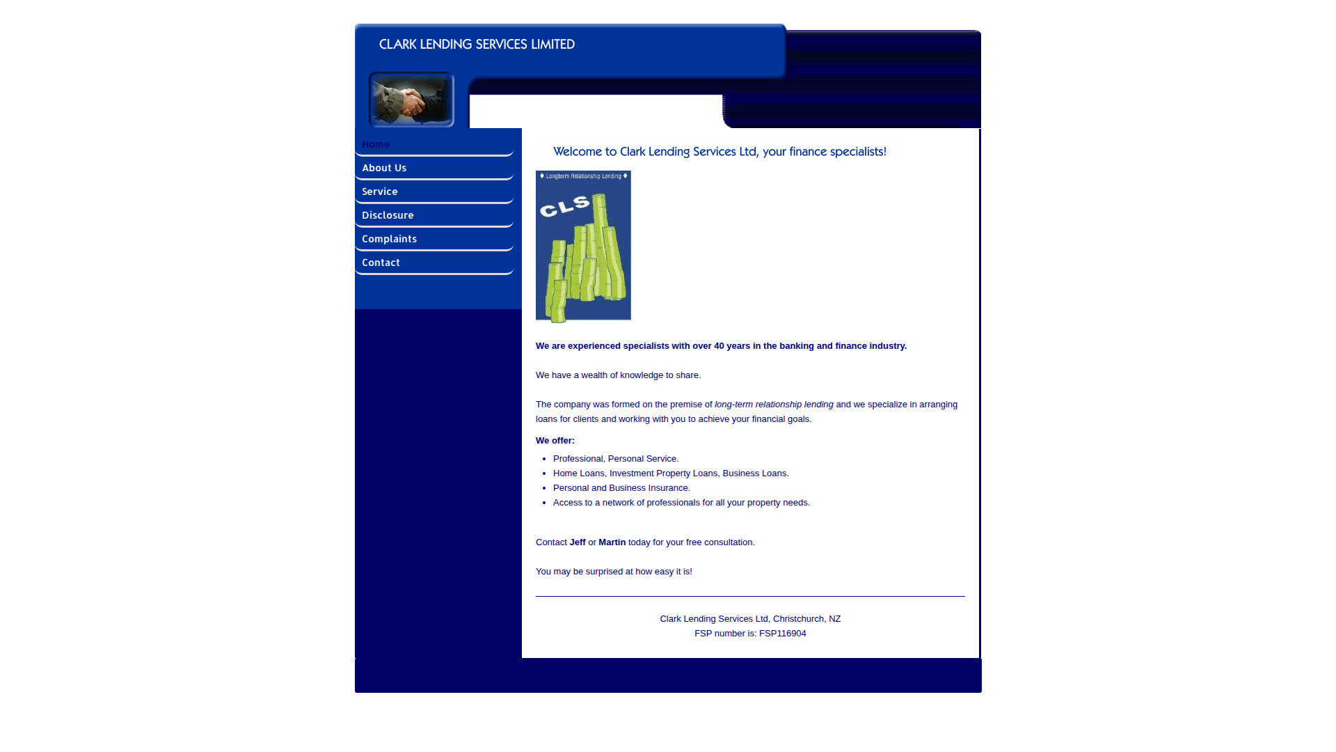 Website snapshot for Clark Lending Services