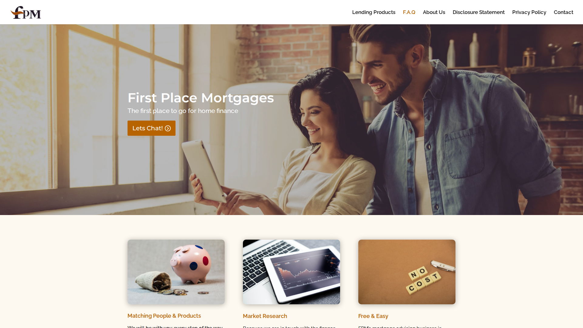 Website snapshot for First Place Mortgages