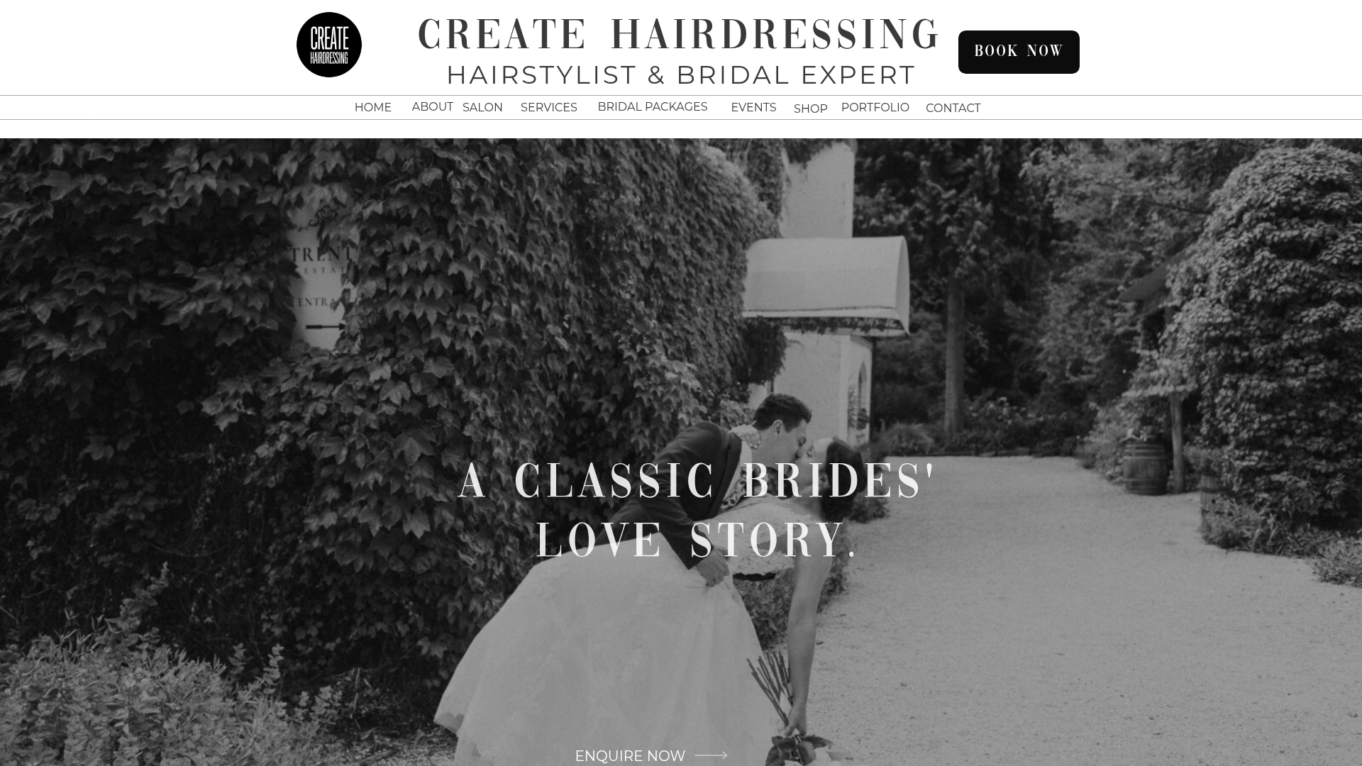Website snapshot for Create Hairdressing