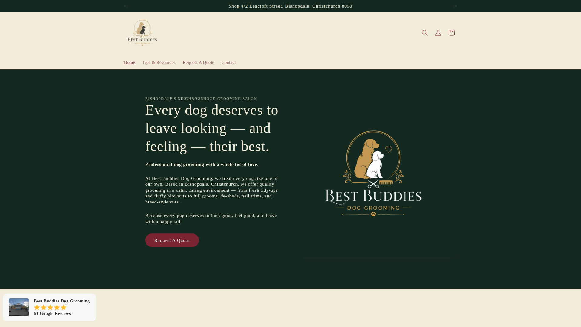 Website snapshot for Best Buddies Dog Grooming