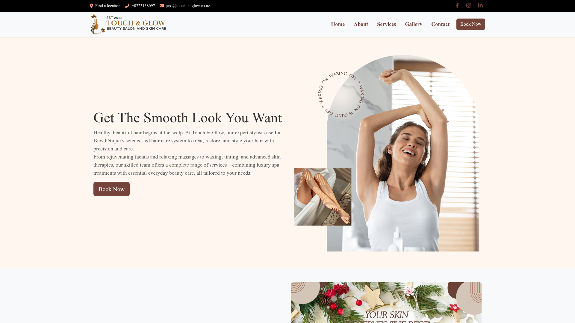 Website snapshot for Touch & Glow