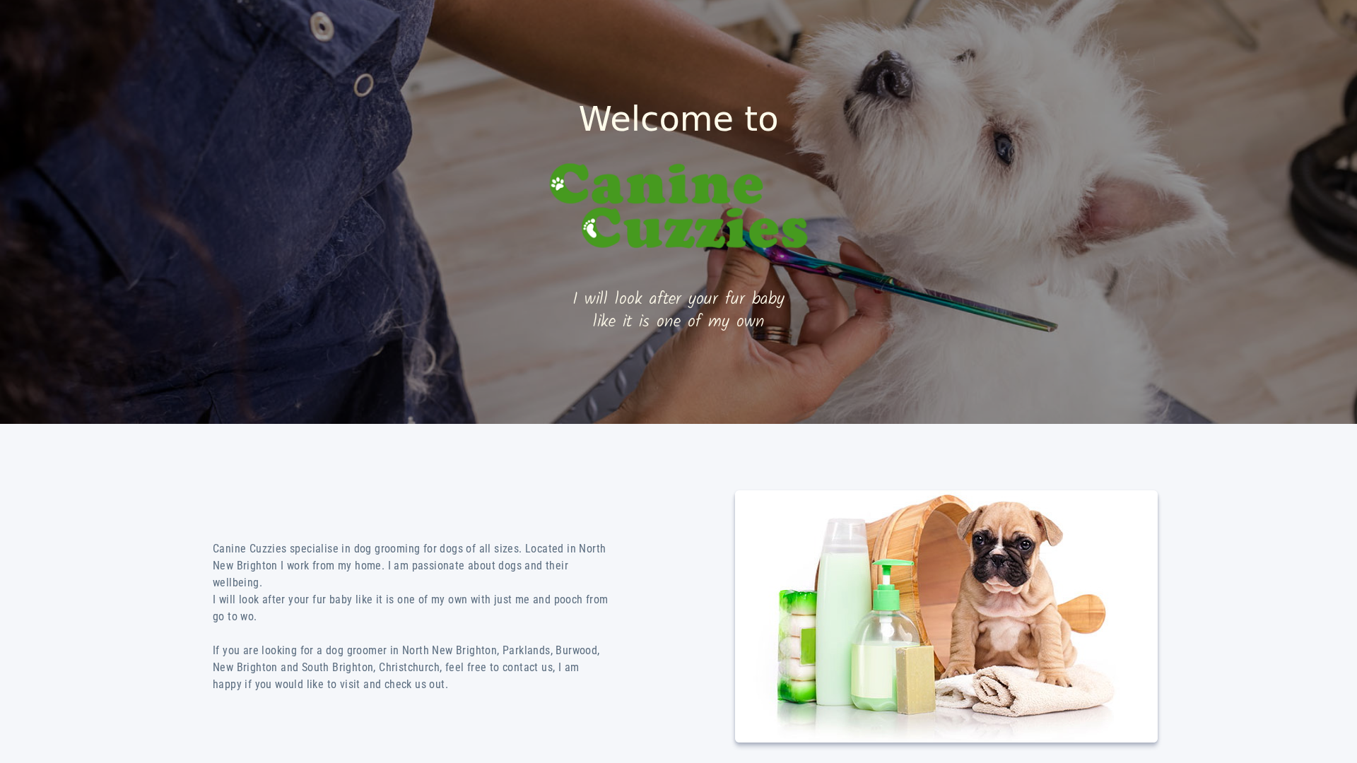 Website snapshot for Canine Cuzzies