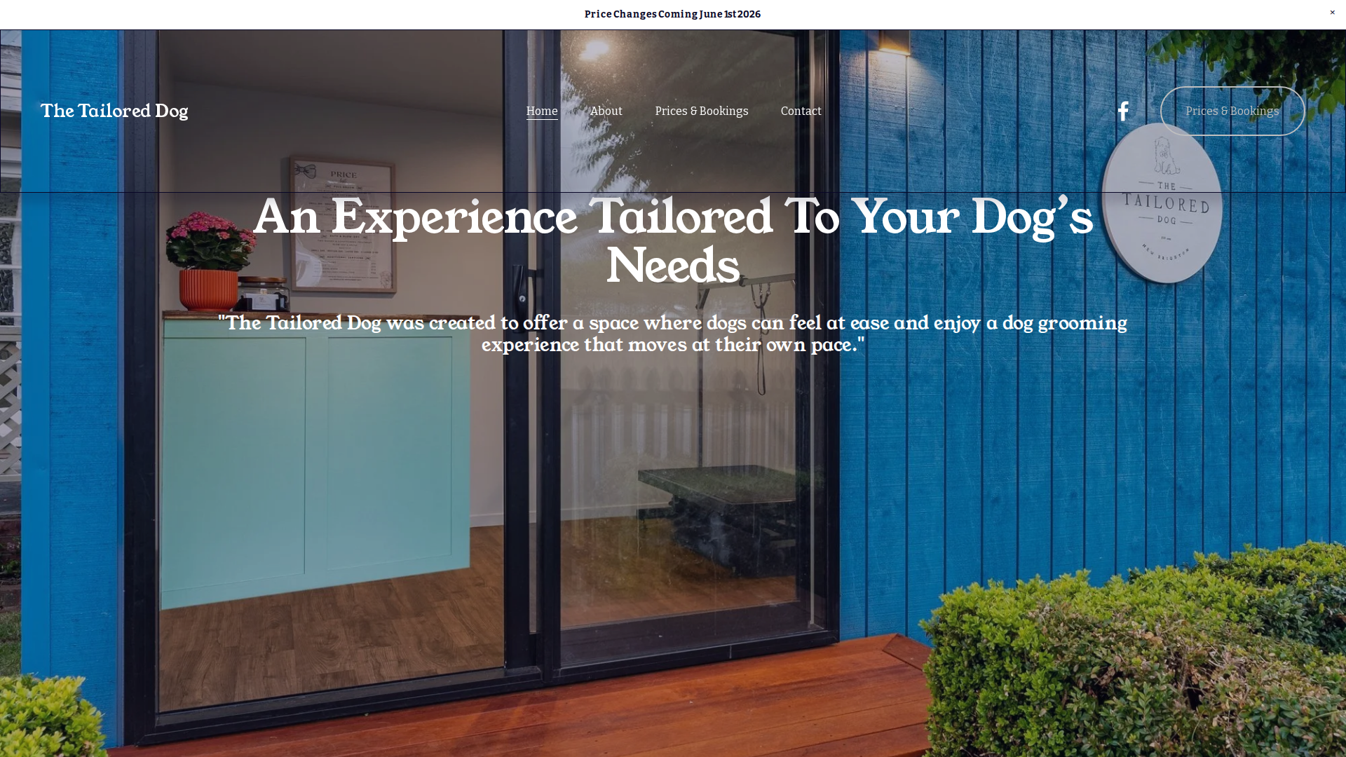 Website snapshot for The Tailored Dog