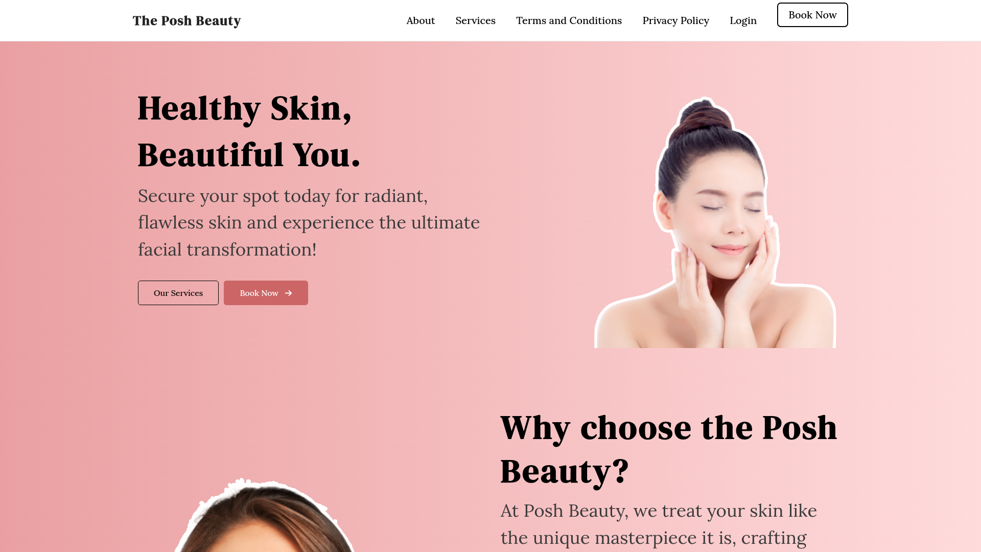 Website snapshot for The Posh Beauty