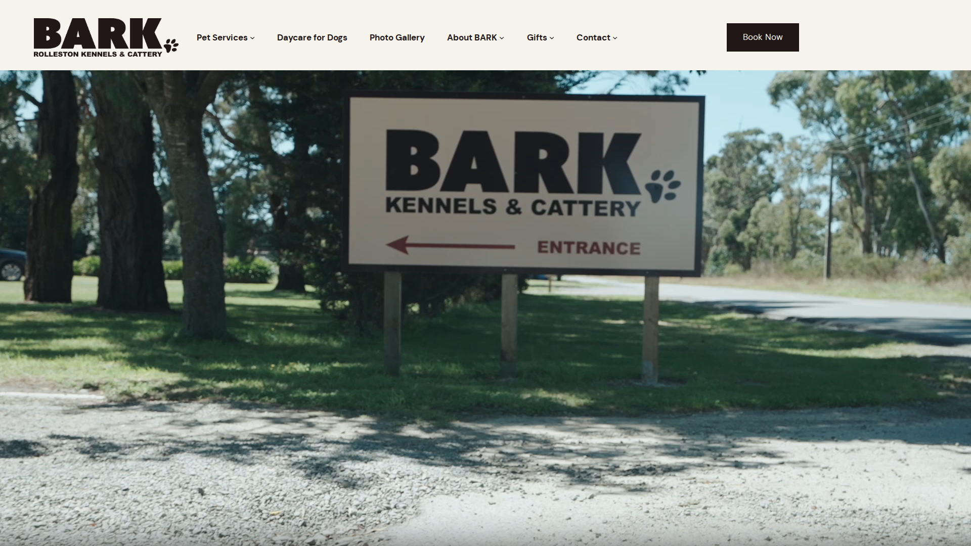 Website snapshot for BARK Kennels & Cattery