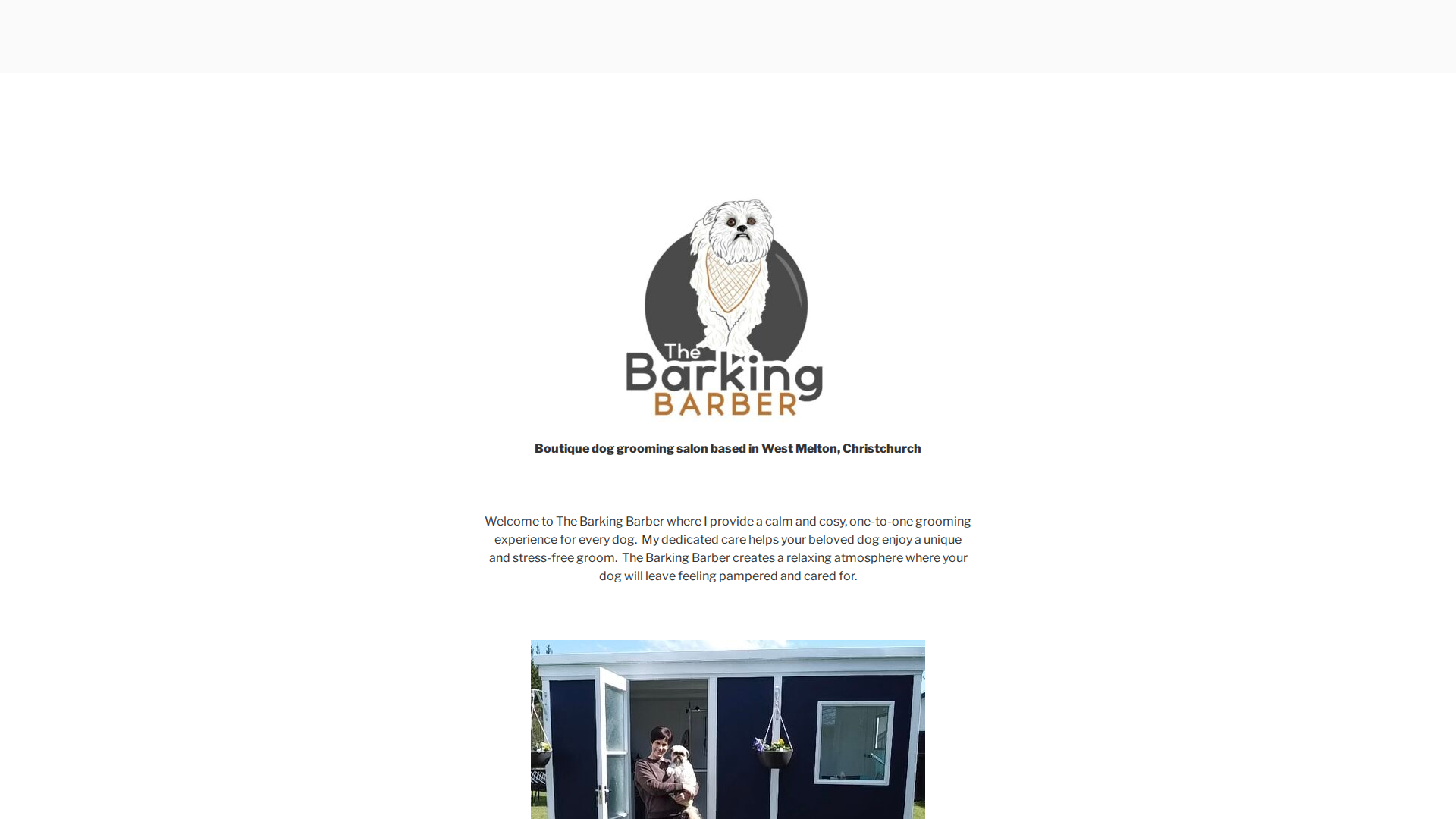 Website snapshot for The Barking Barber