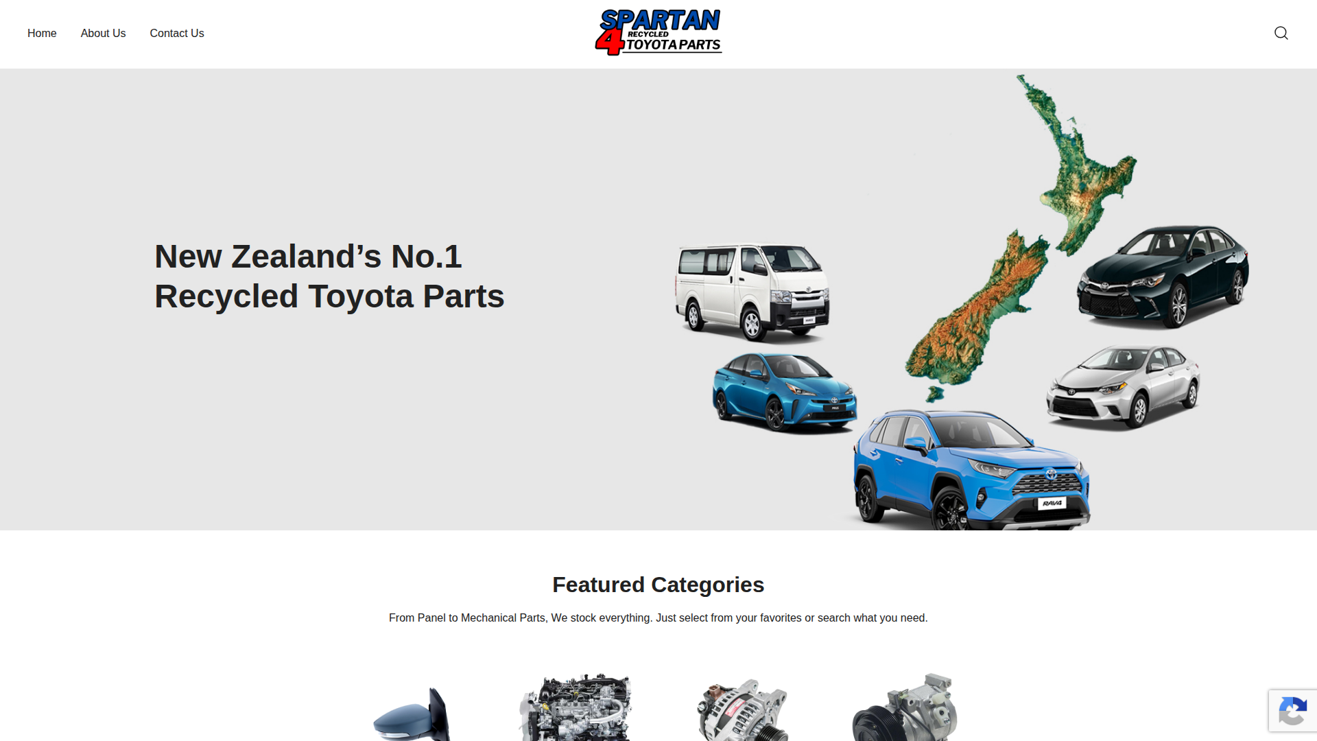 Website snapshot for Spartan Auto Dismantlers