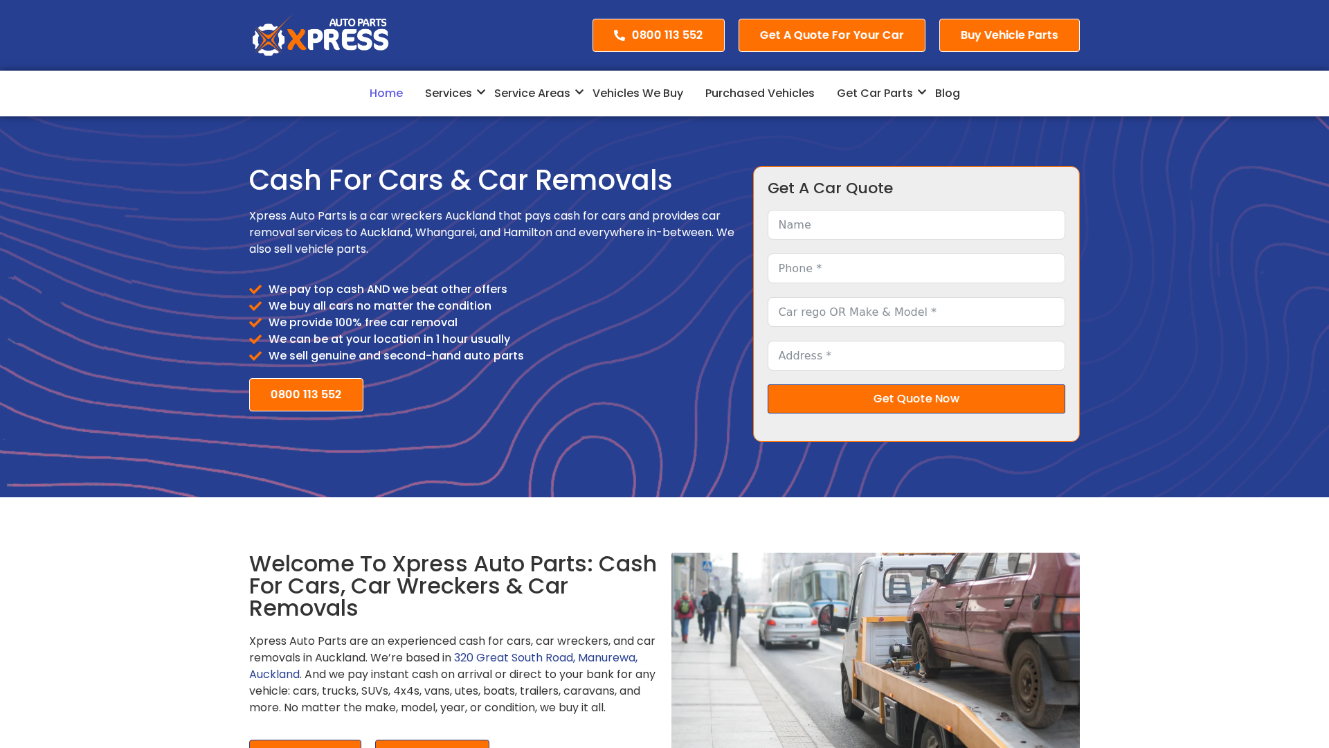 Website snapshot for Xpress Auto Parts