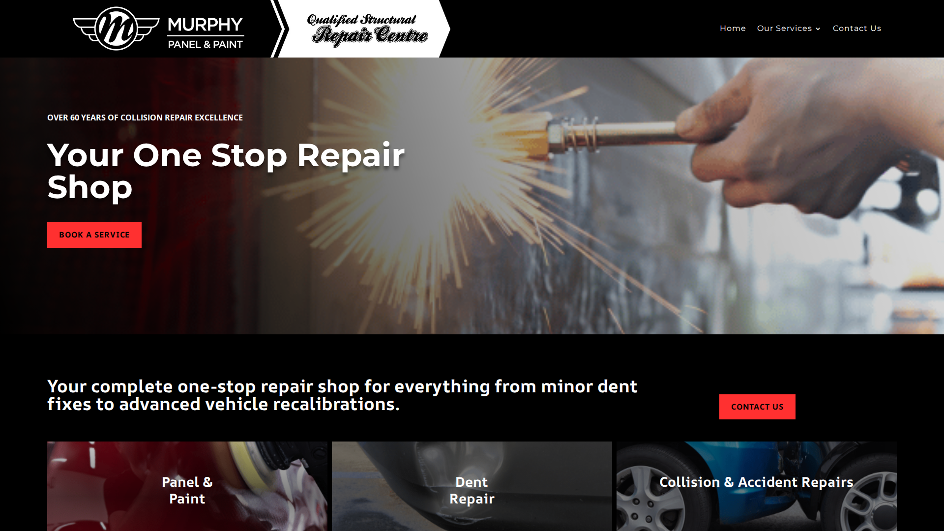 Website snapshot for Murphy Panel & Paint