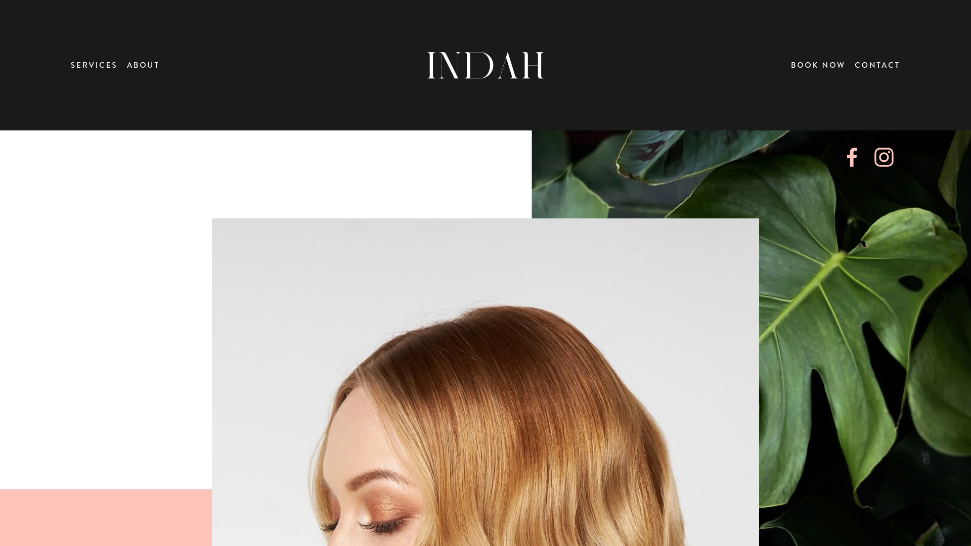 Website snapshot for Indah Hairstyling