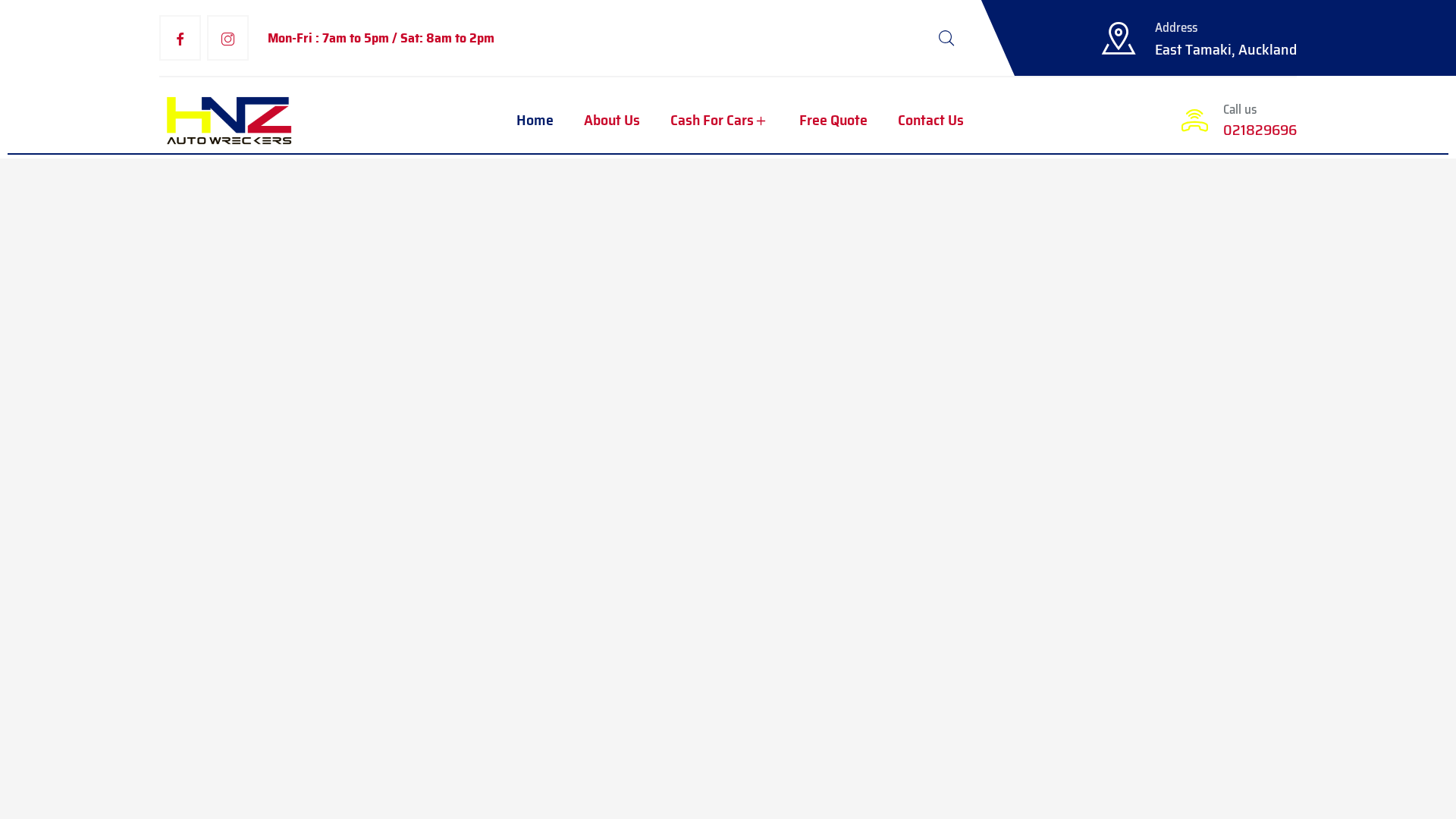 Website snapshot for HNZ Auto Wreckers