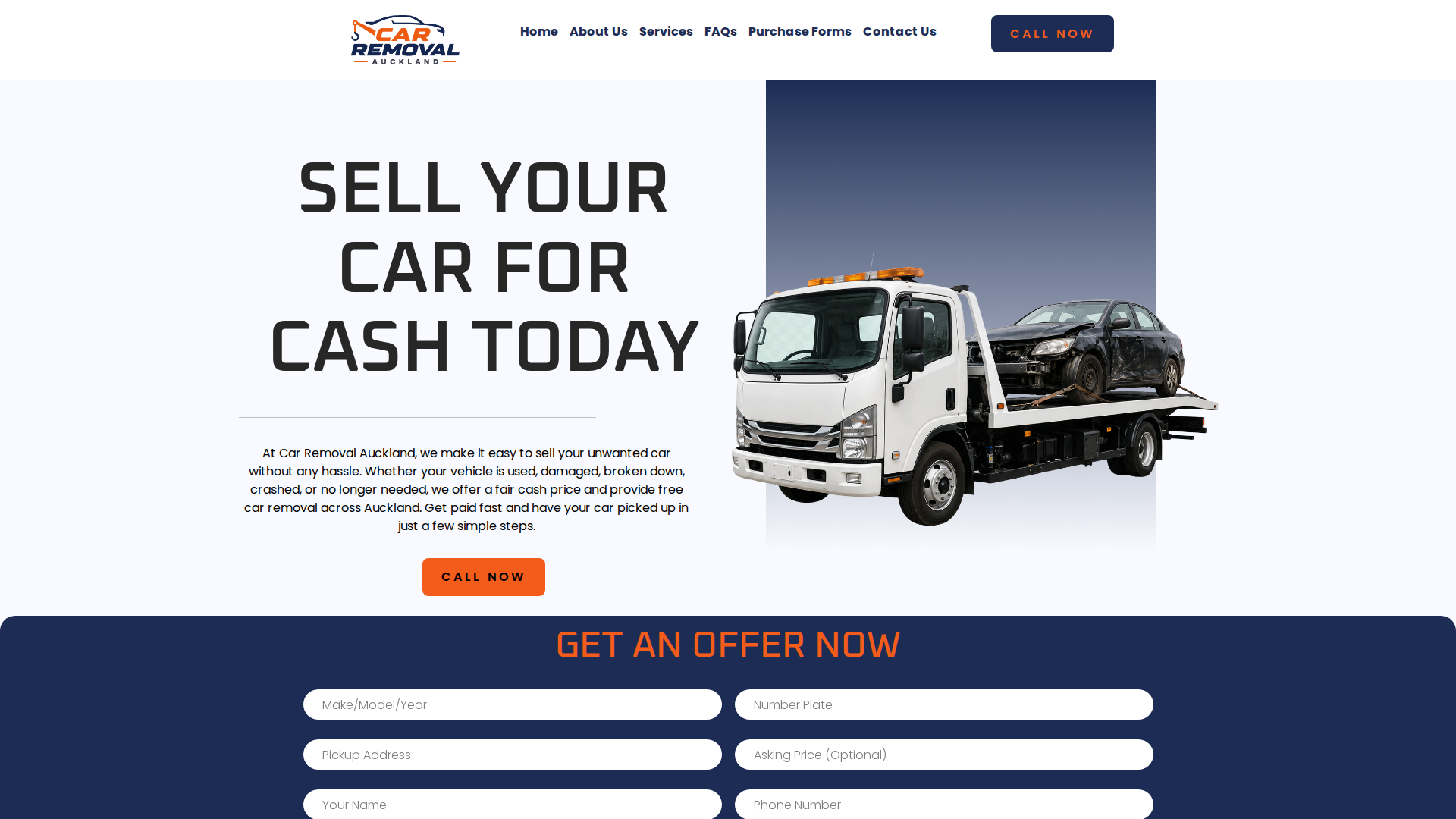 Website snapshot for Car Removal Auckland