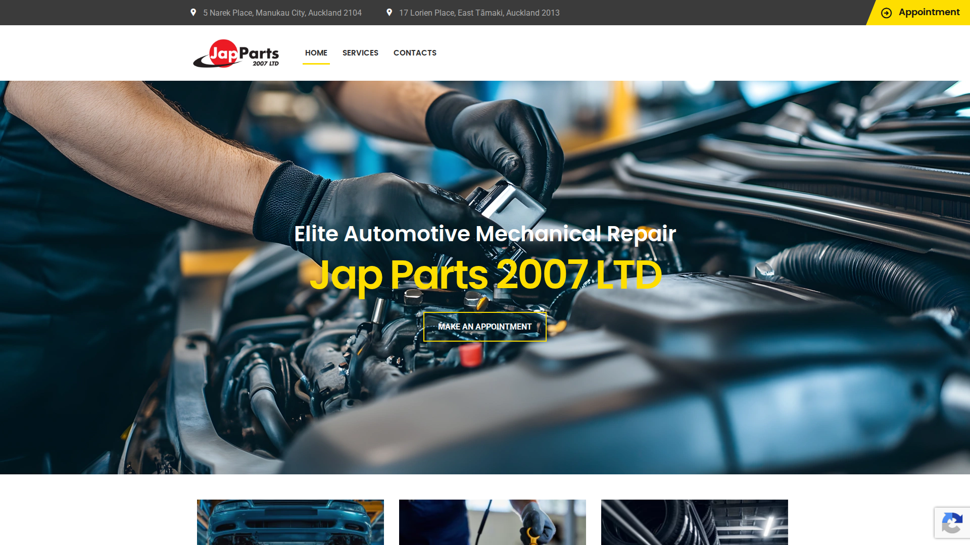 Website snapshot for Jap Parts 2007