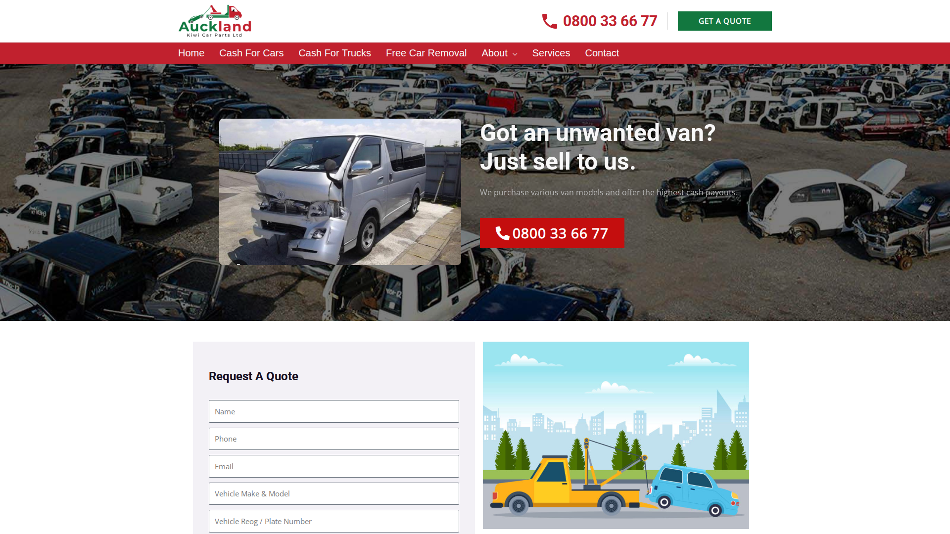Website snapshot for Auckland Kiwi Car Parts
