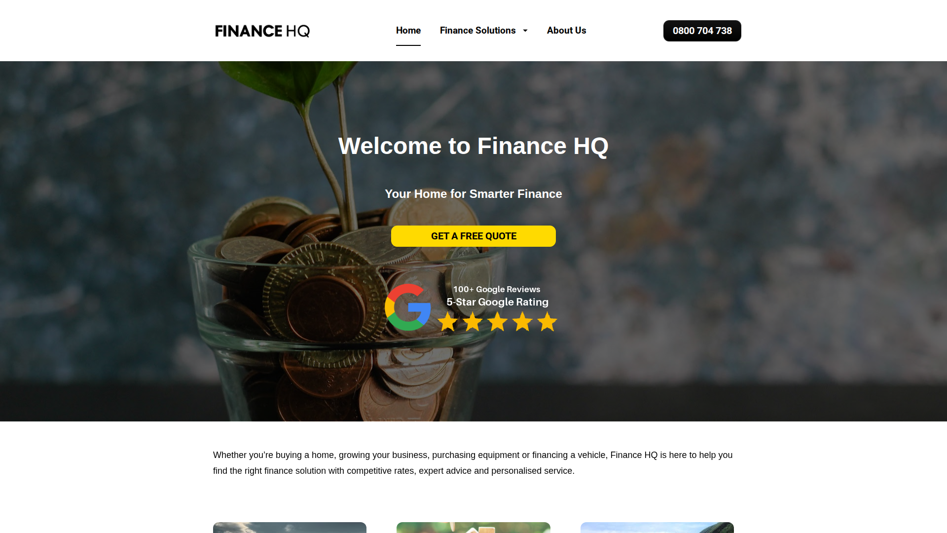 Website snapshot for Finance HQ