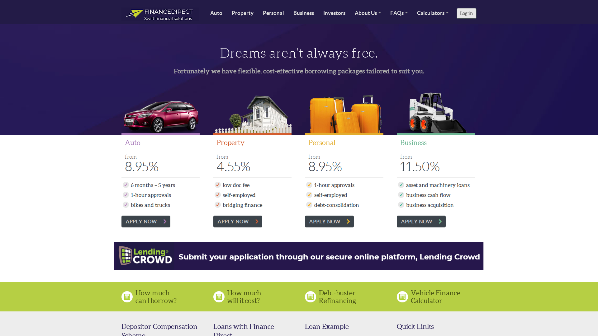 Website snapshot for Finance Direct Ltd