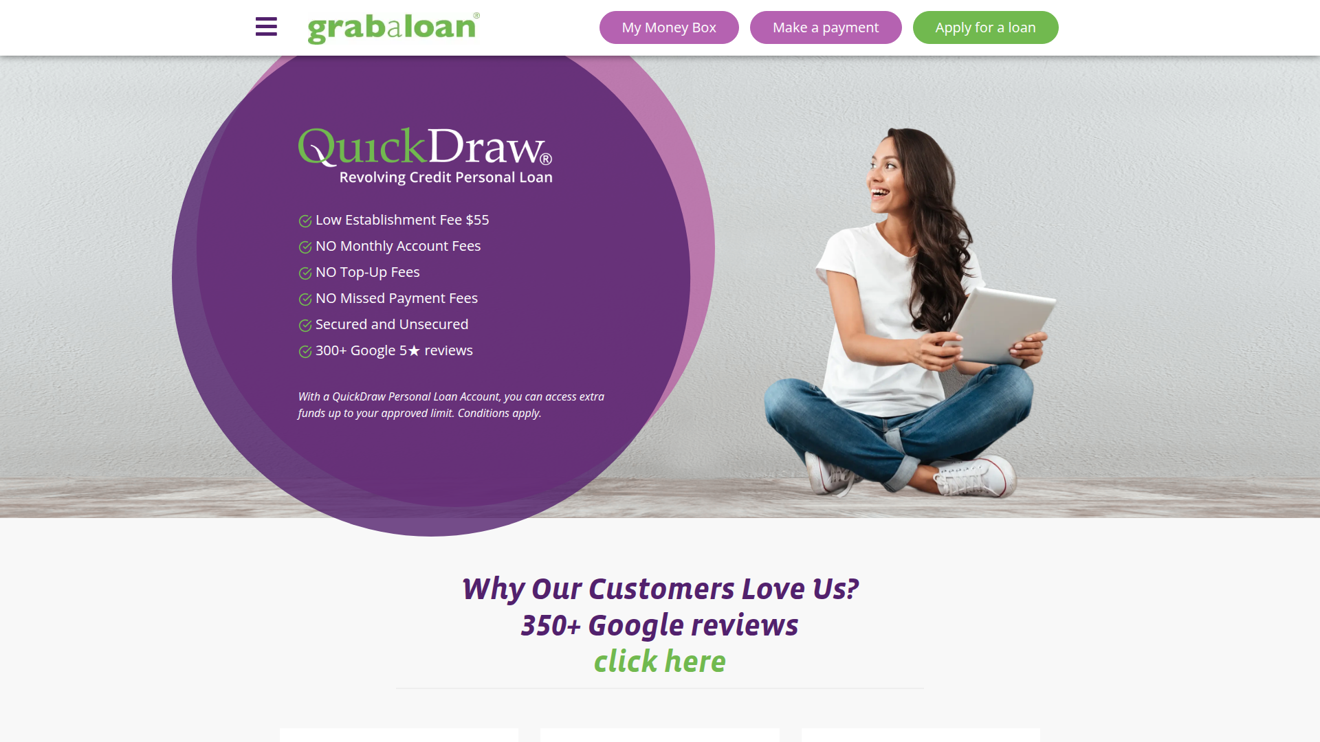 Website snapshot for Grabaloan