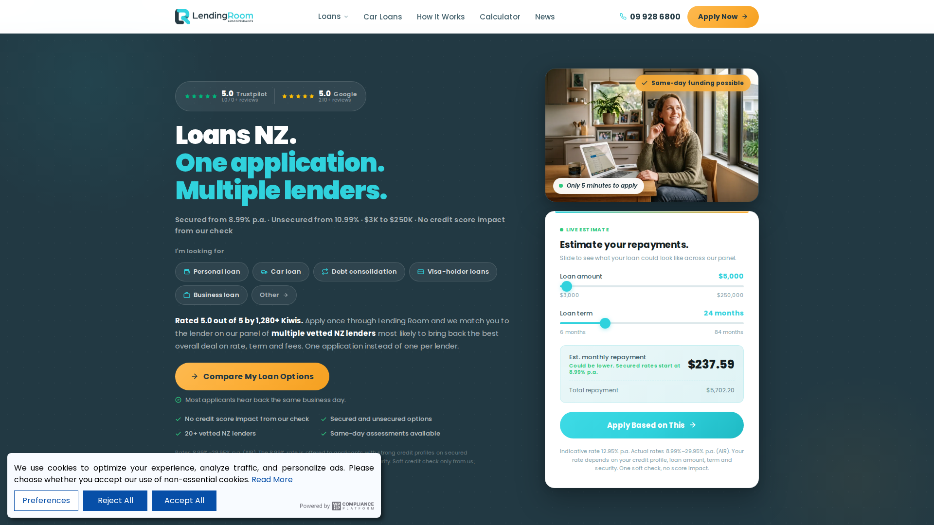 Website snapshot for Lending Room