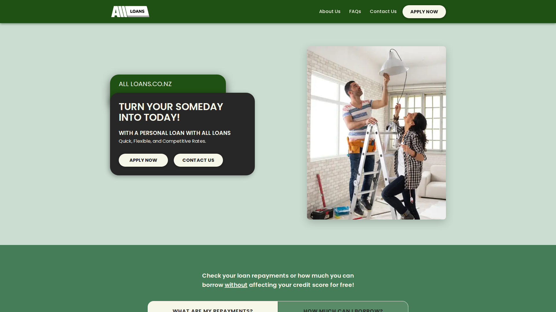 Website snapshot for All Loans