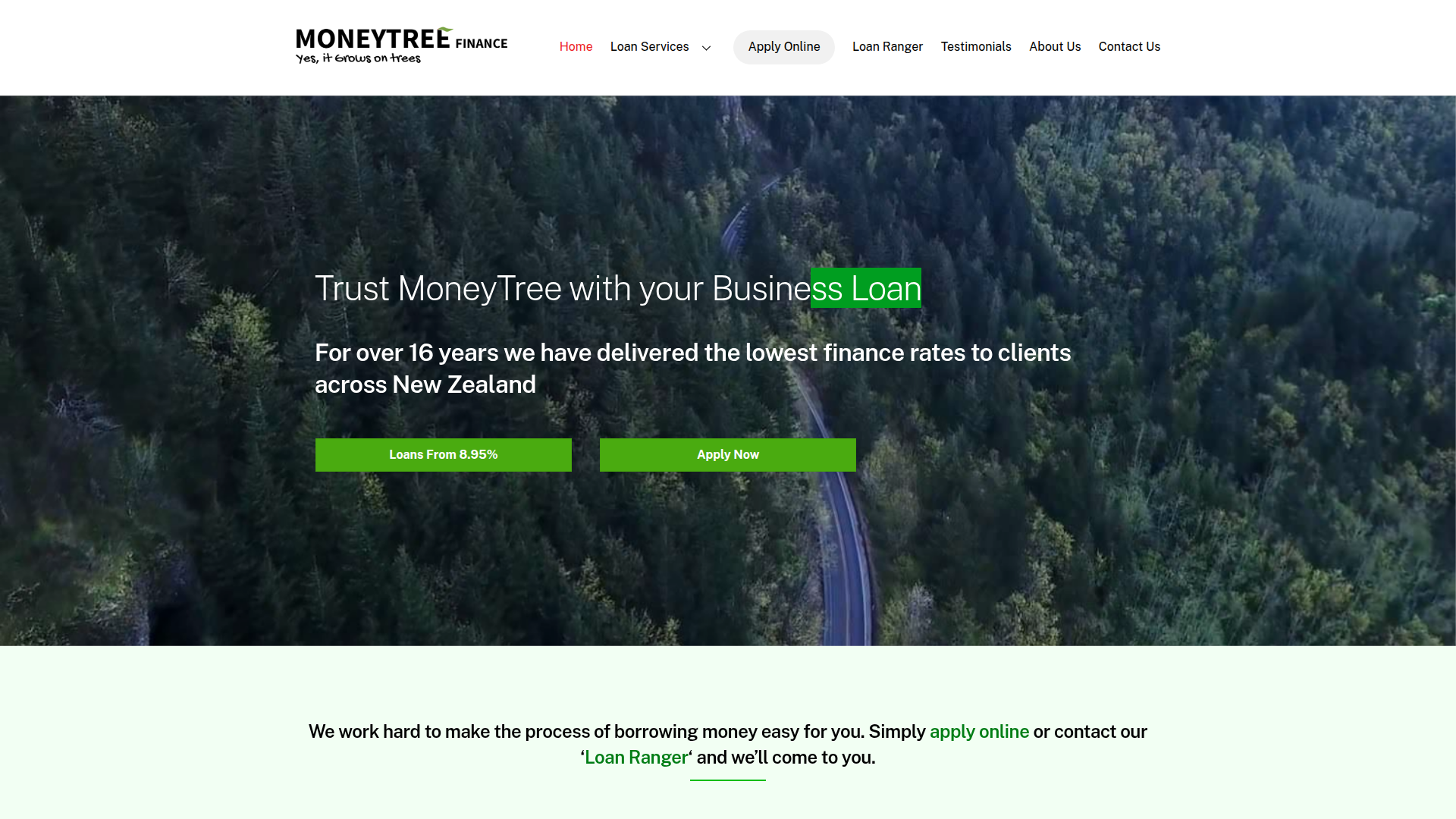 Website snapshot for Moneytree Finance