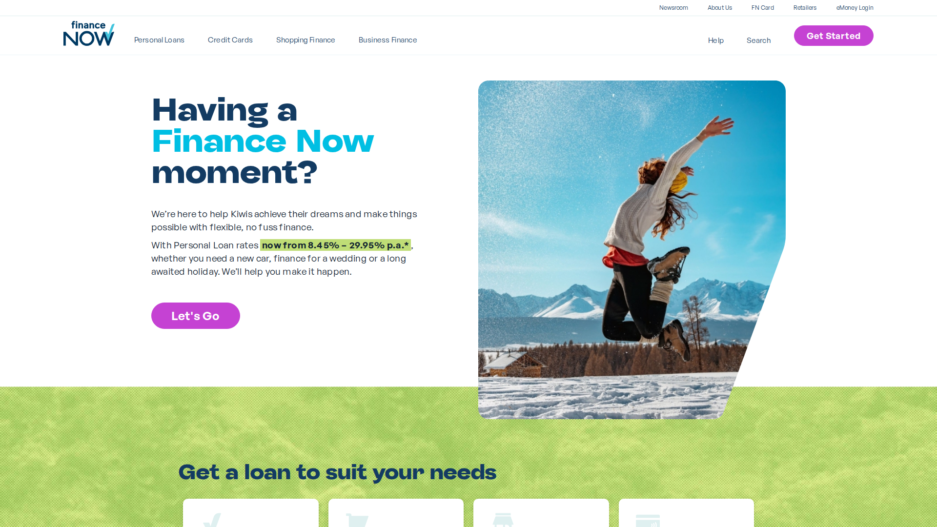 Website snapshot for Finance Now