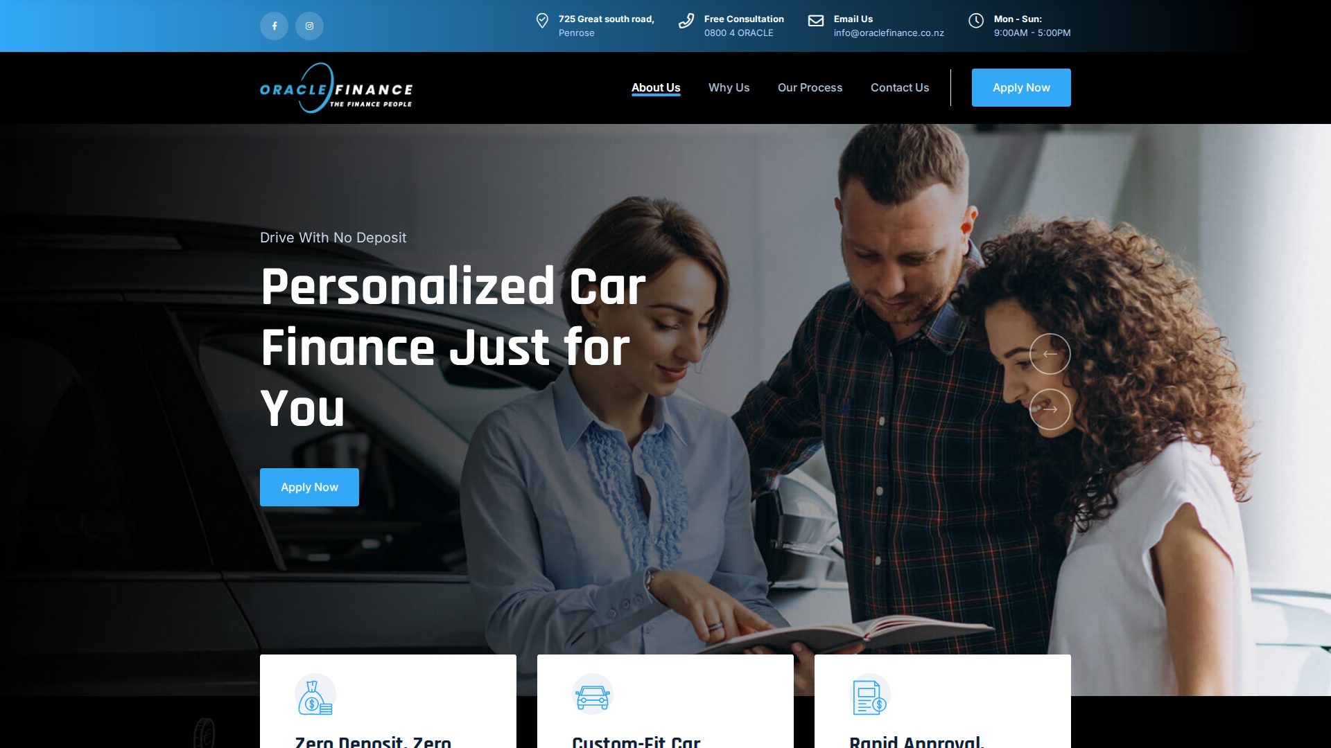 Website snapshot for Oracle Finance Limited