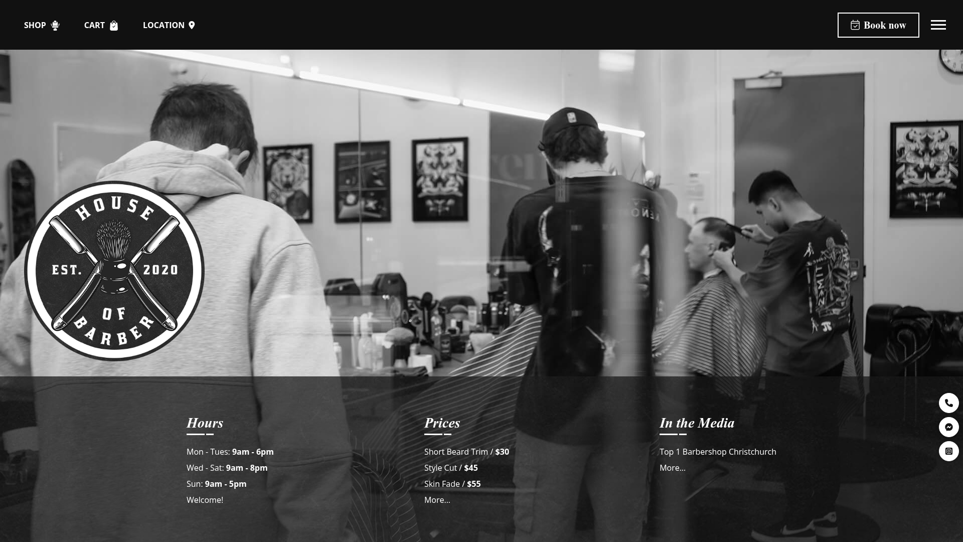 Website snapshot for House Of Barber