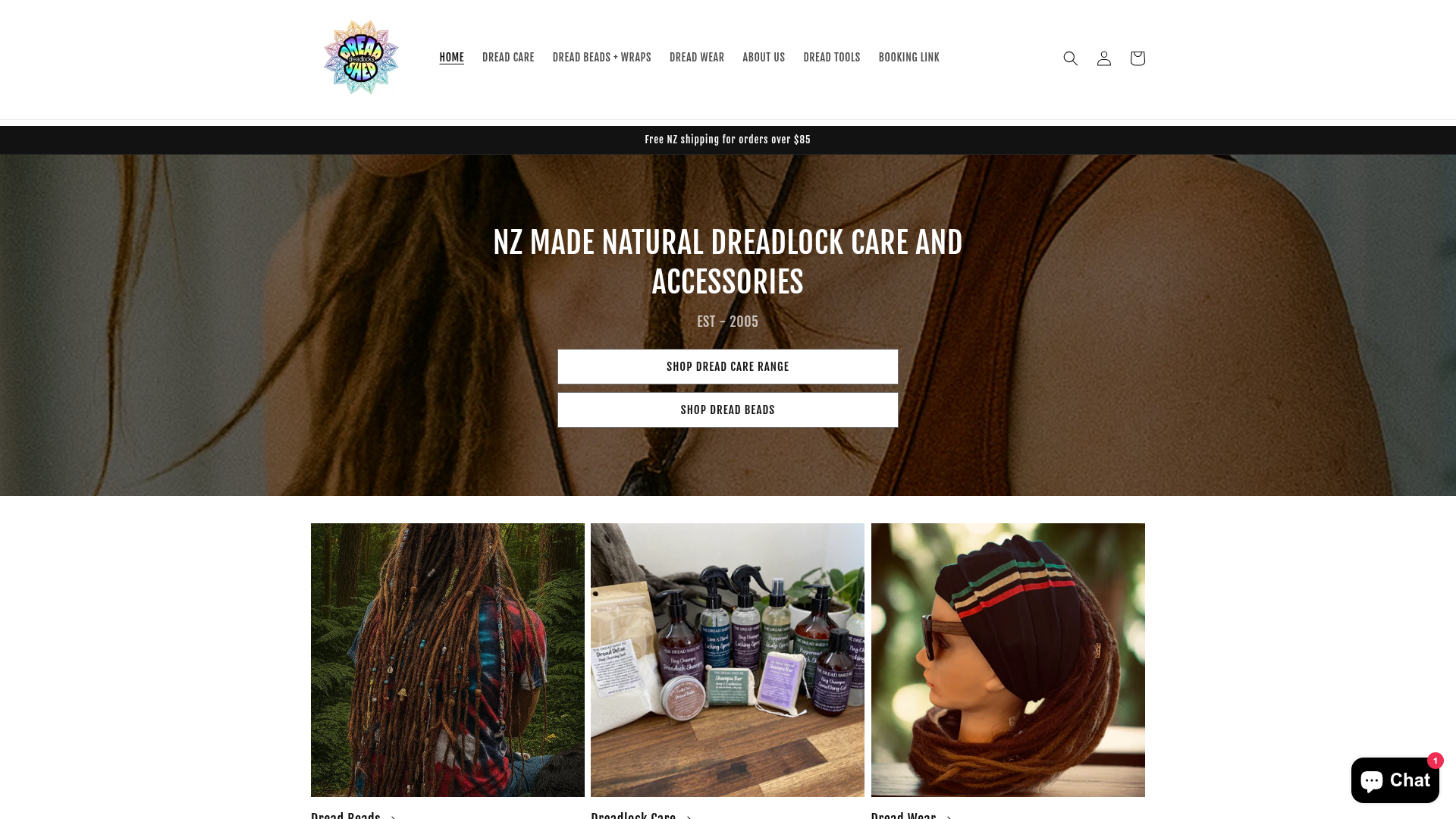 Website snapshot for The Dread Shed