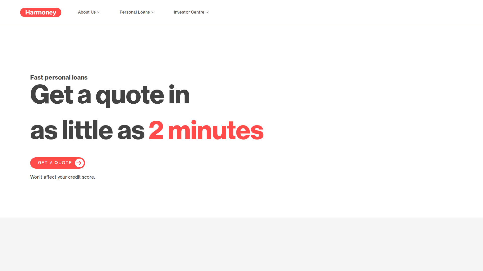 Website snapshot for Harmoney