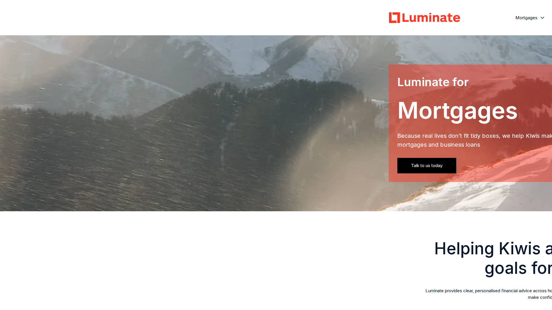 Website snapshot for Luminate Financial Group