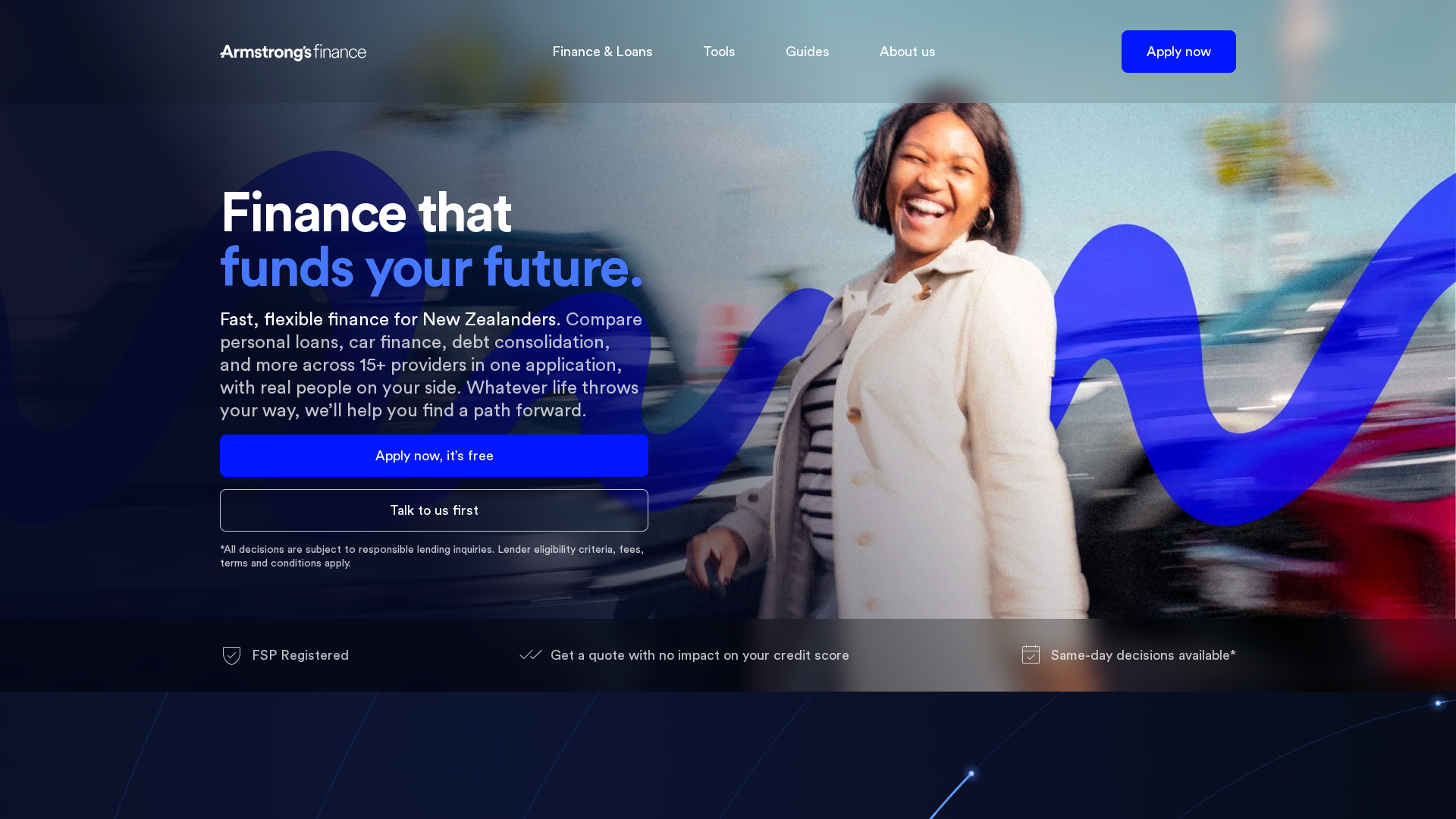 Website snapshot for Armstrong's Finance