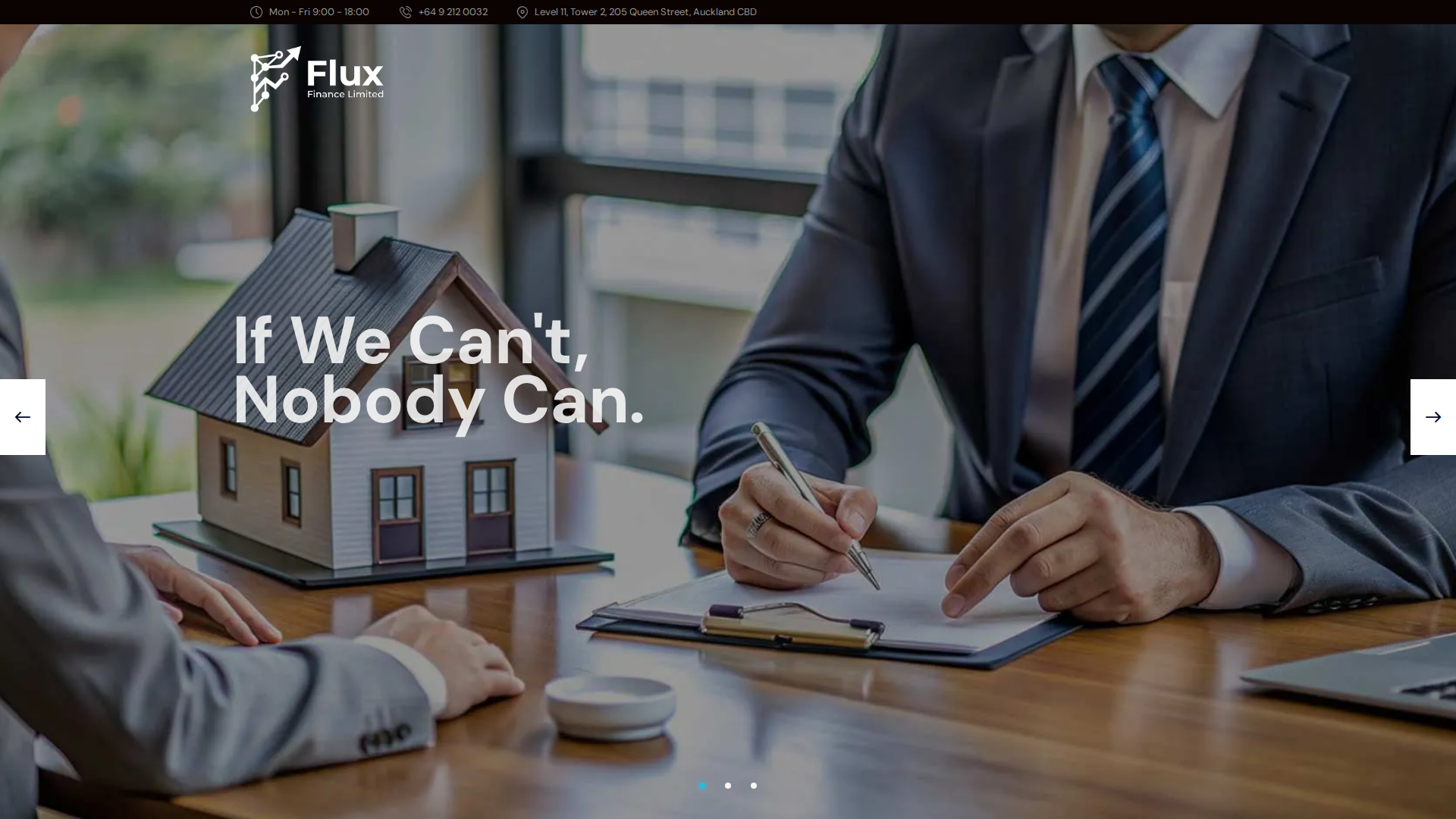 Website snapshot for Flux Finance