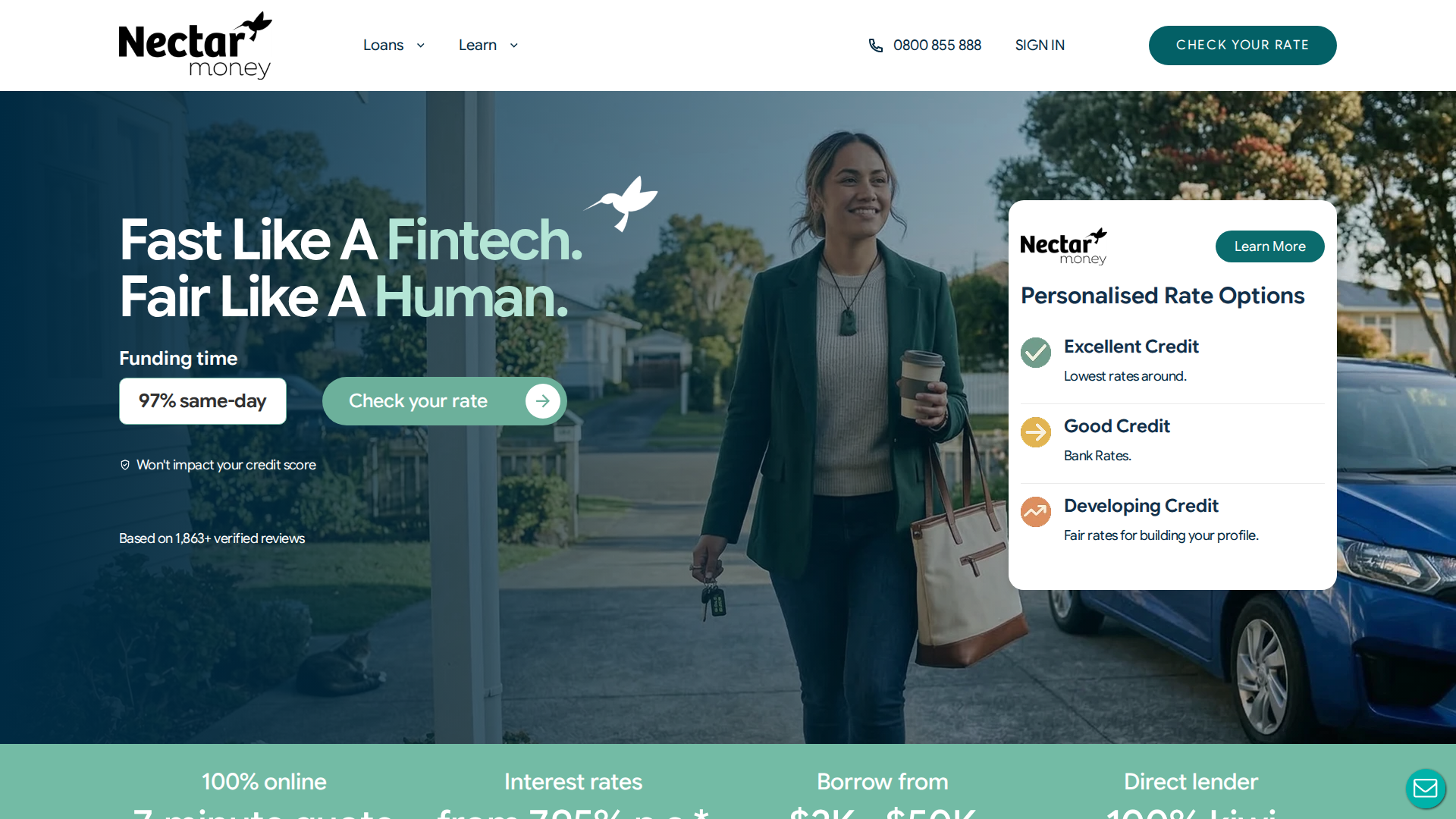 Website snapshot for Nectar Money