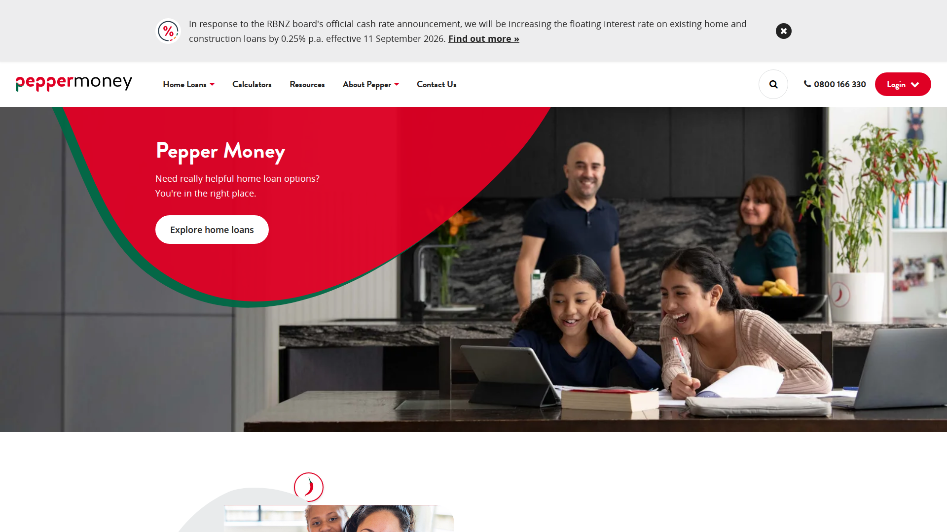 Website snapshot for Pepper Money