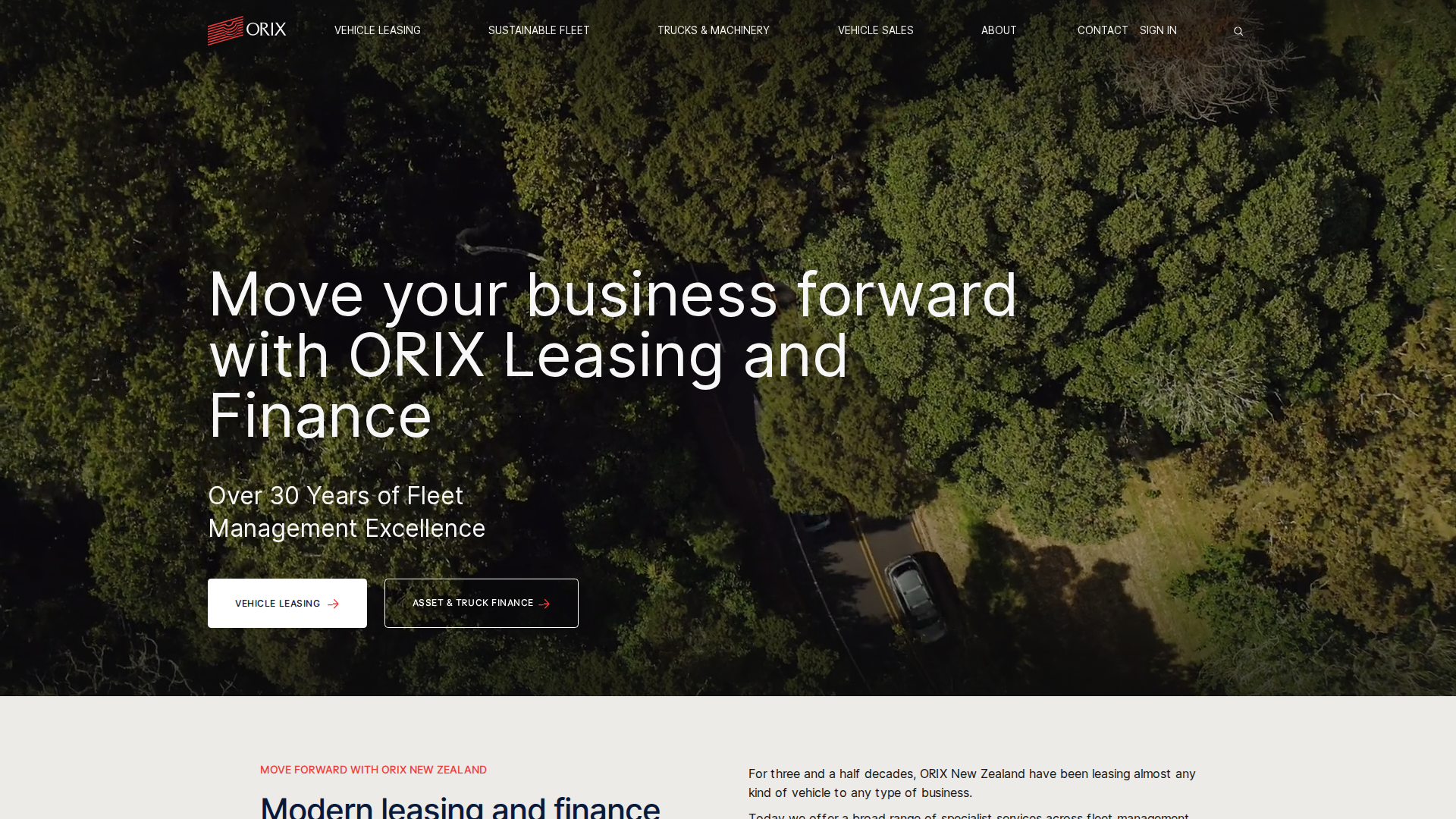 Website snapshot for ORIX New Zealand