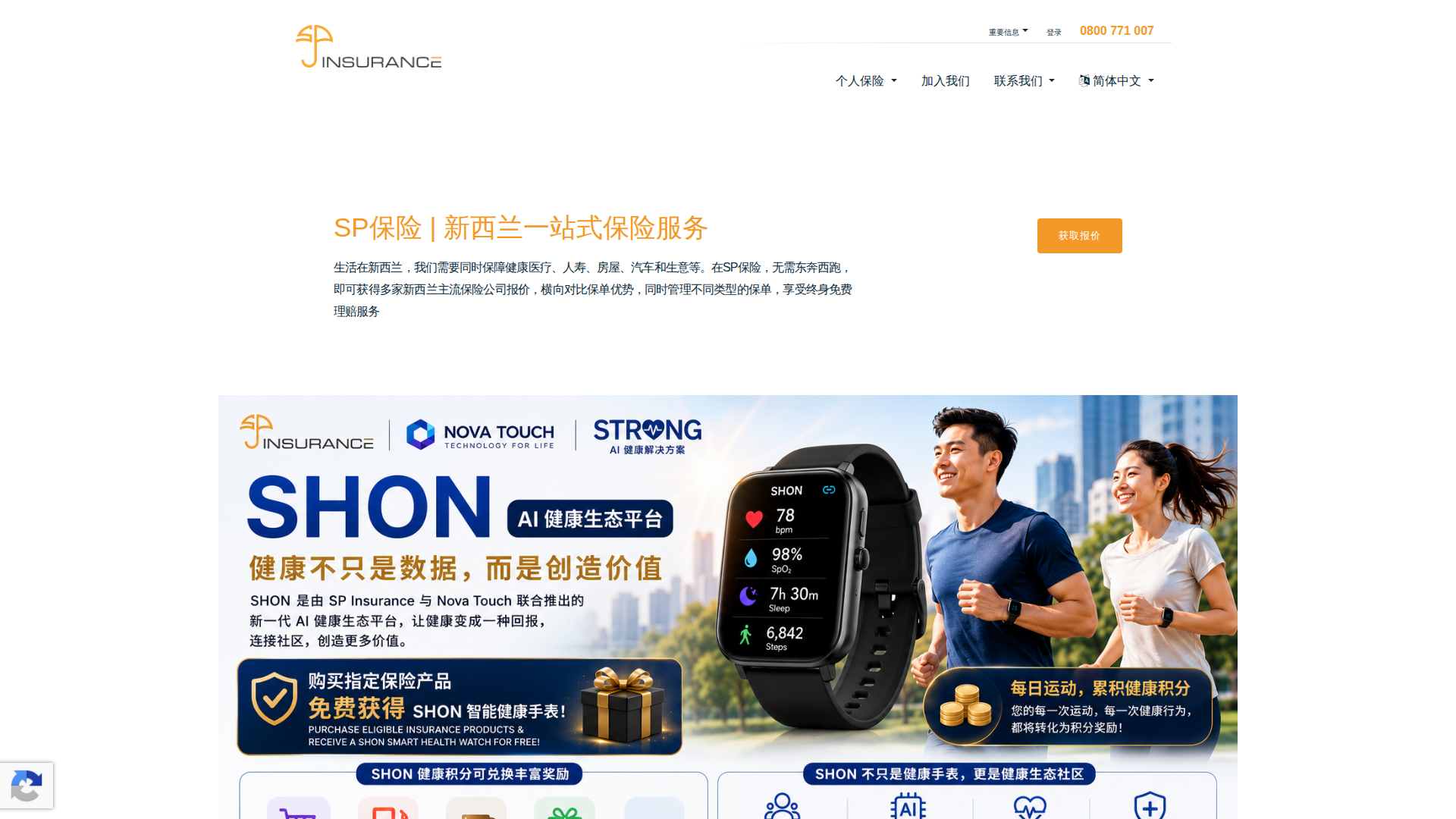 Website snapshot for SP Insurance & Mortgage