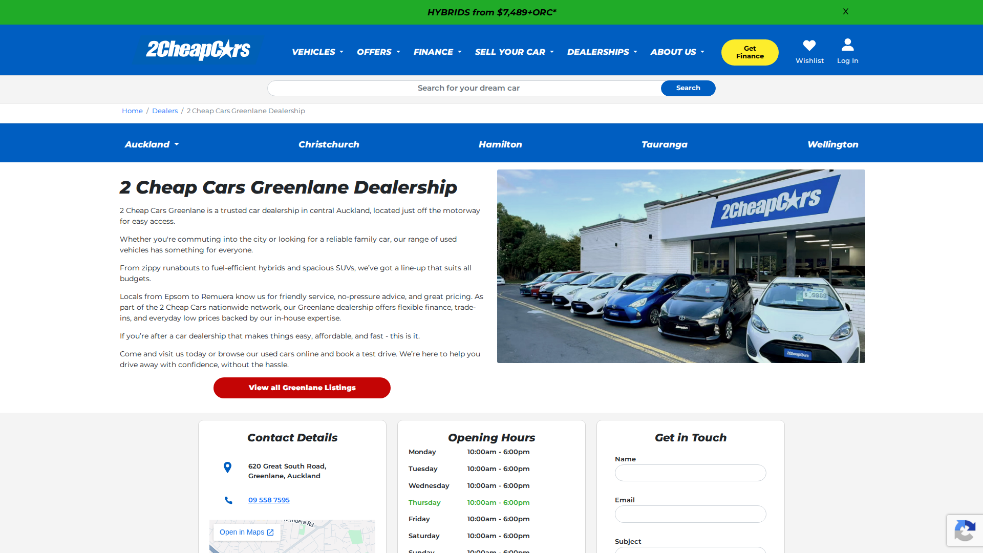 Website snapshot for 2 Cheap Cars