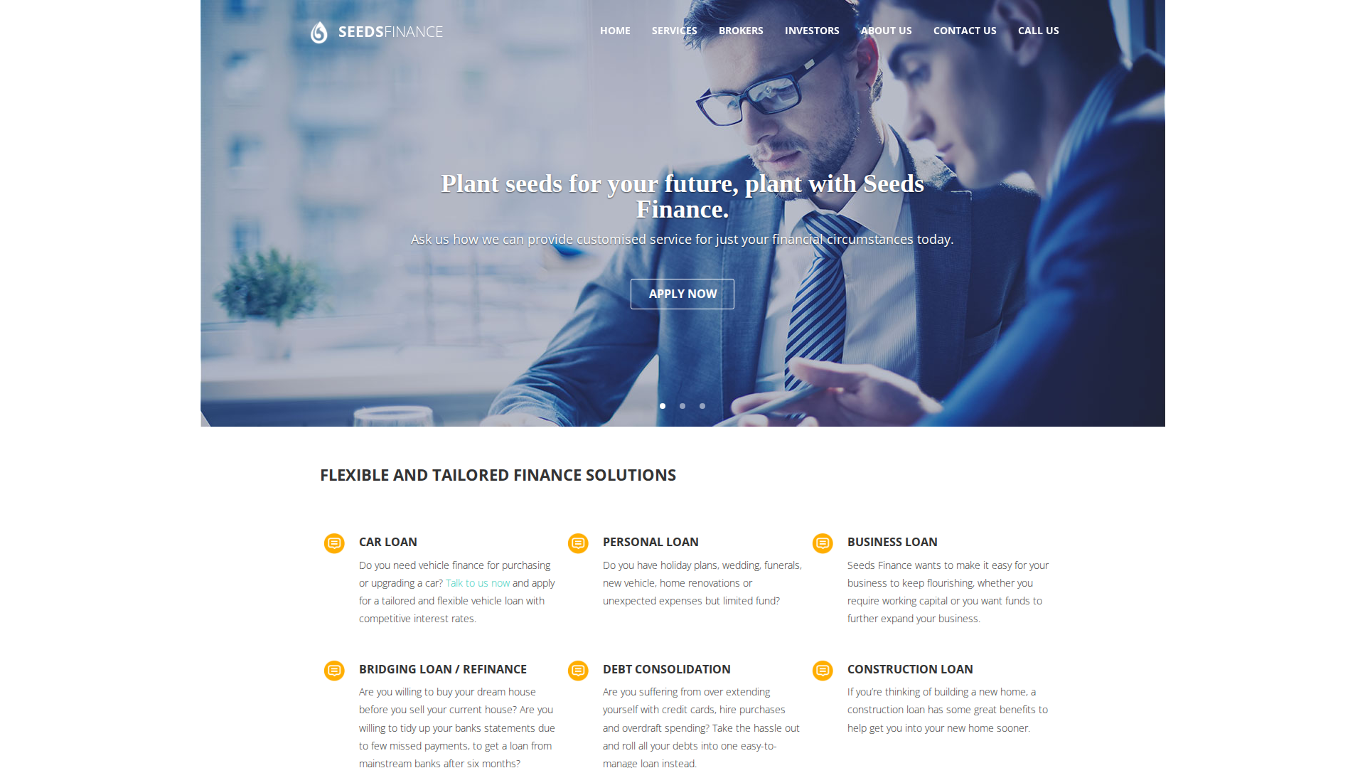 Website snapshot for Seeds Finance
