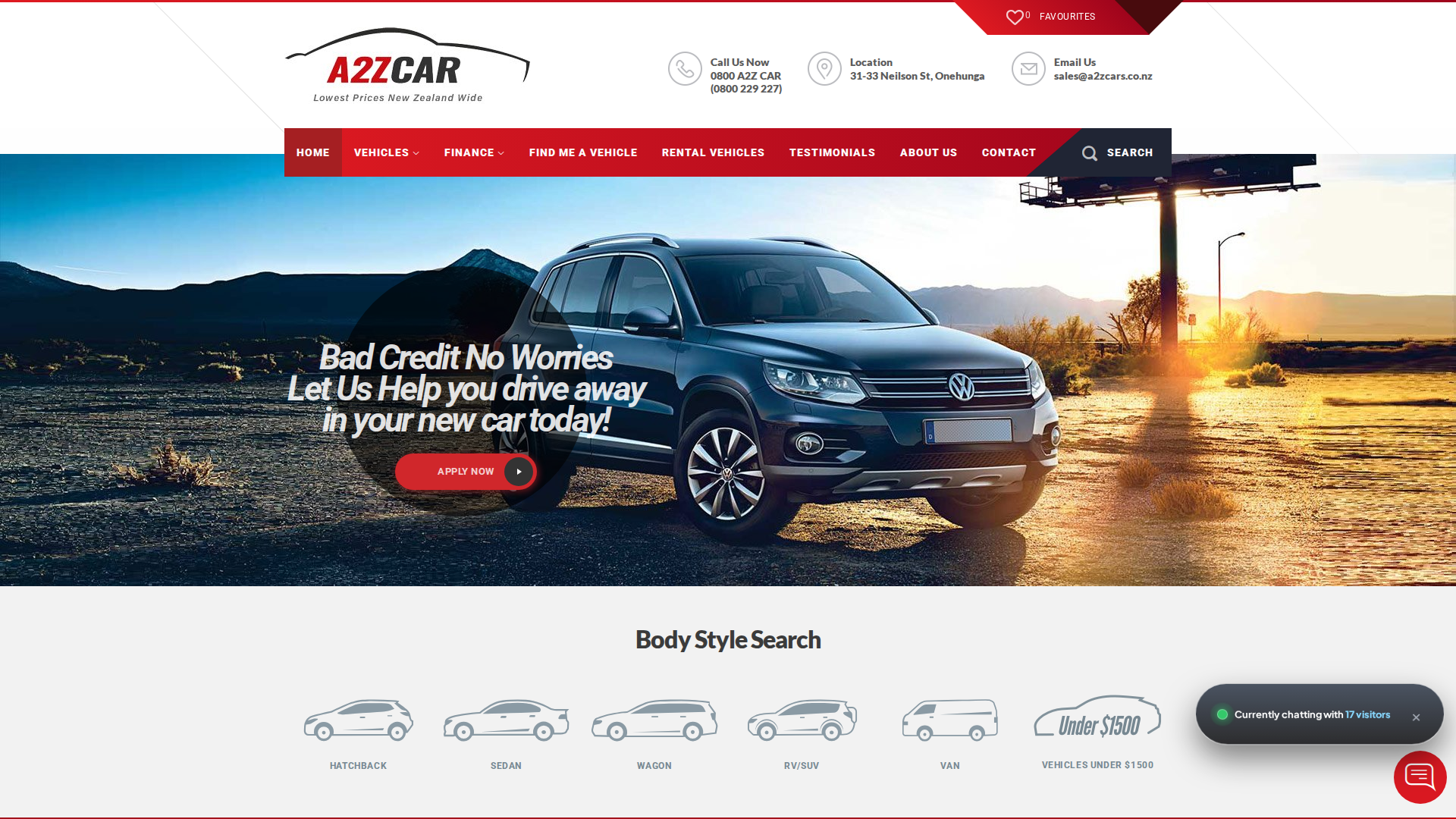 Website snapshot for A2Z Cars