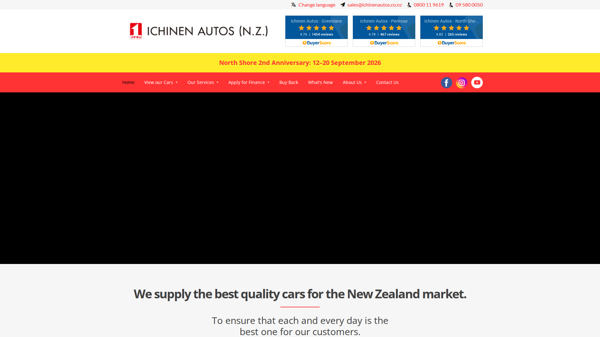 Website snapshot for ICHINEN AUTOS