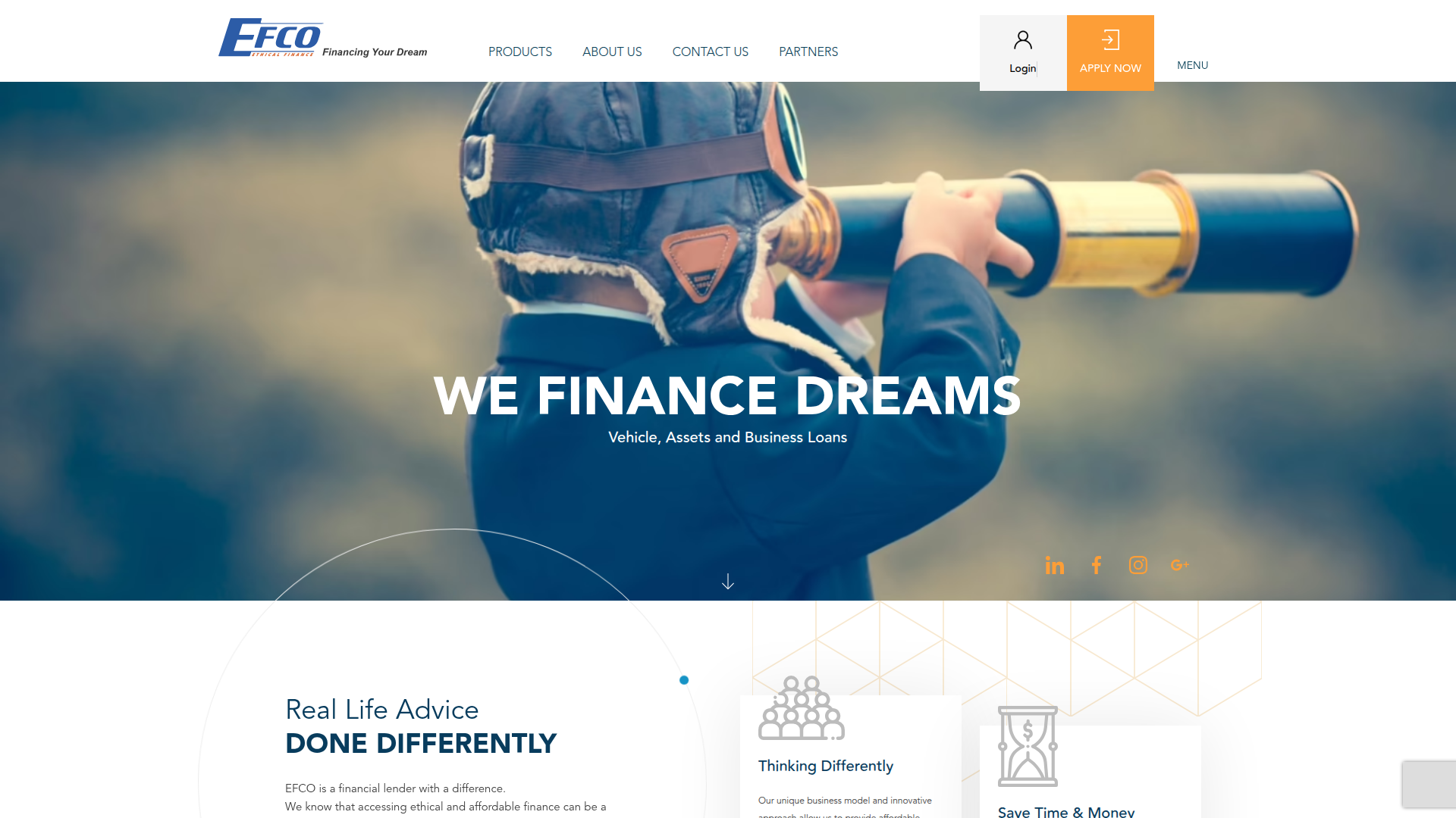 Website snapshot for EFCO Ltd