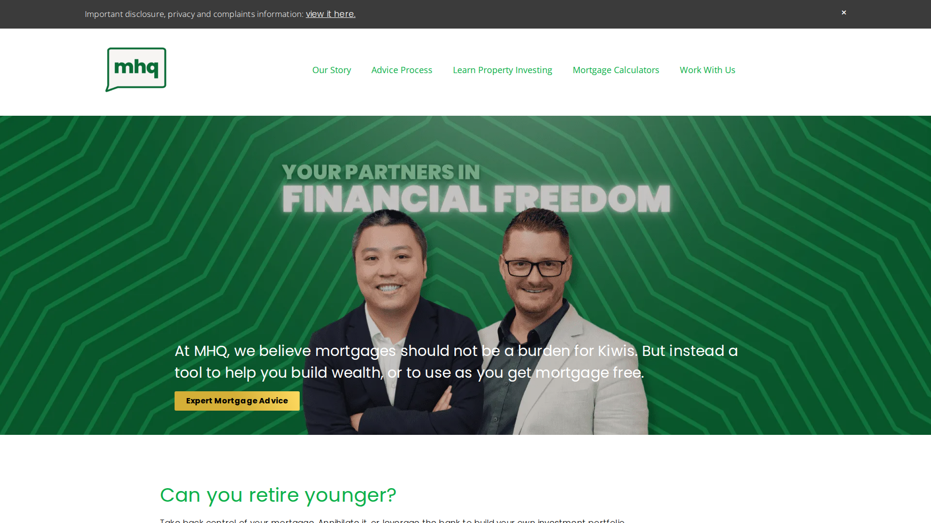 Website snapshot for MHQ