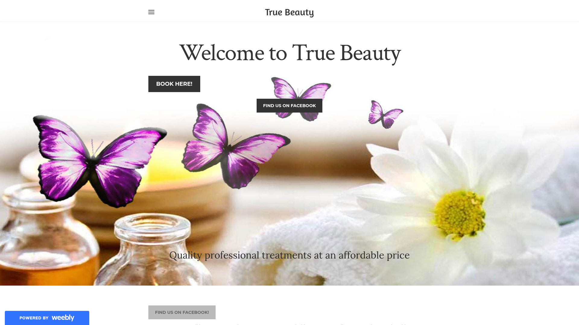 Website snapshot for True Beauty