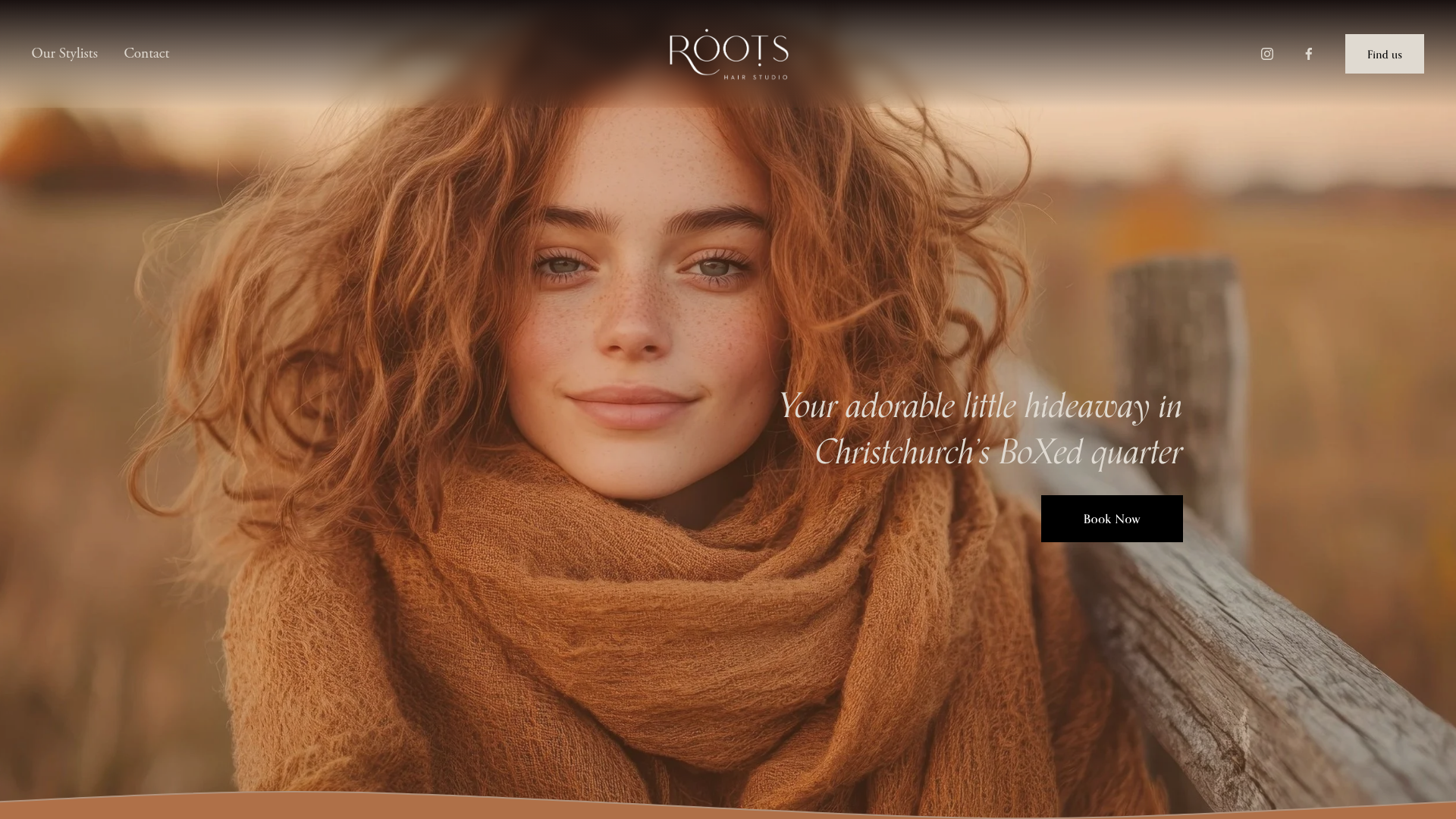 Website snapshot for Roots Hair Studio