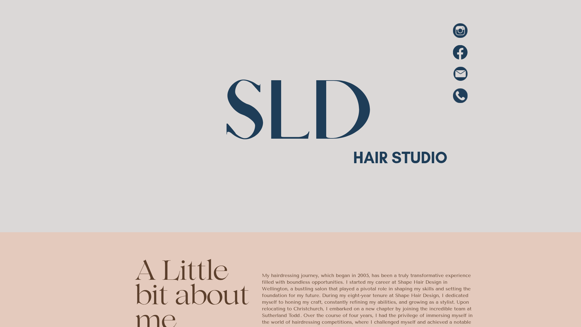 Website snapshot for SLD Hair
