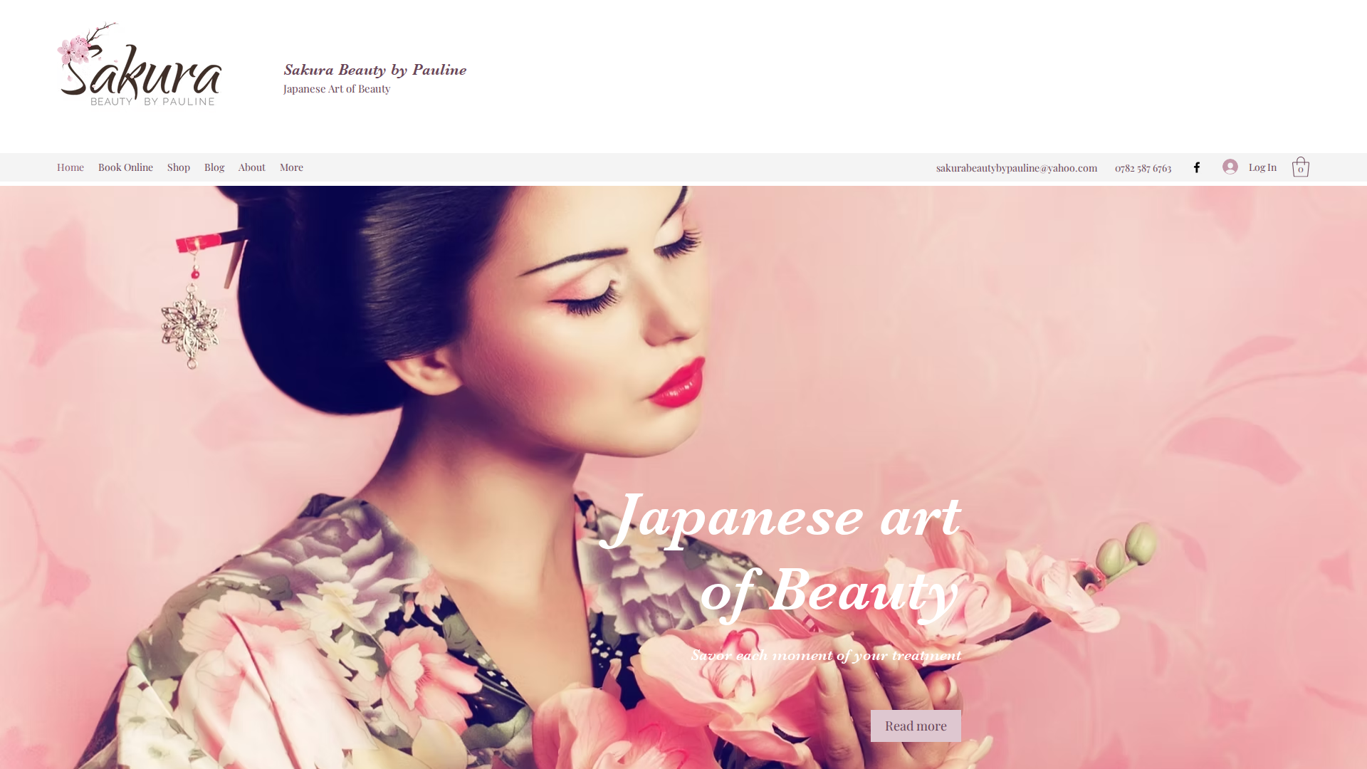Website snapshot for Sakura Beauty