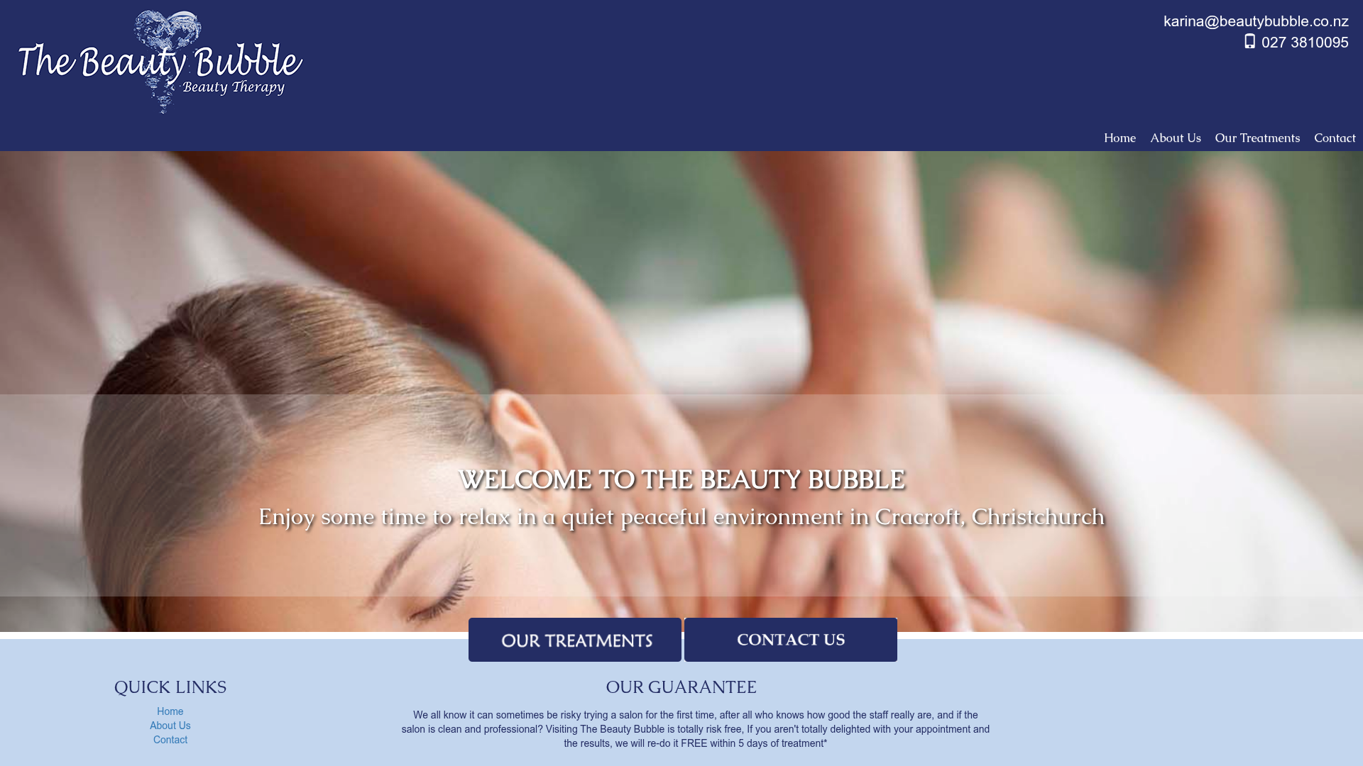 Website snapshot for The Beauty Bubble