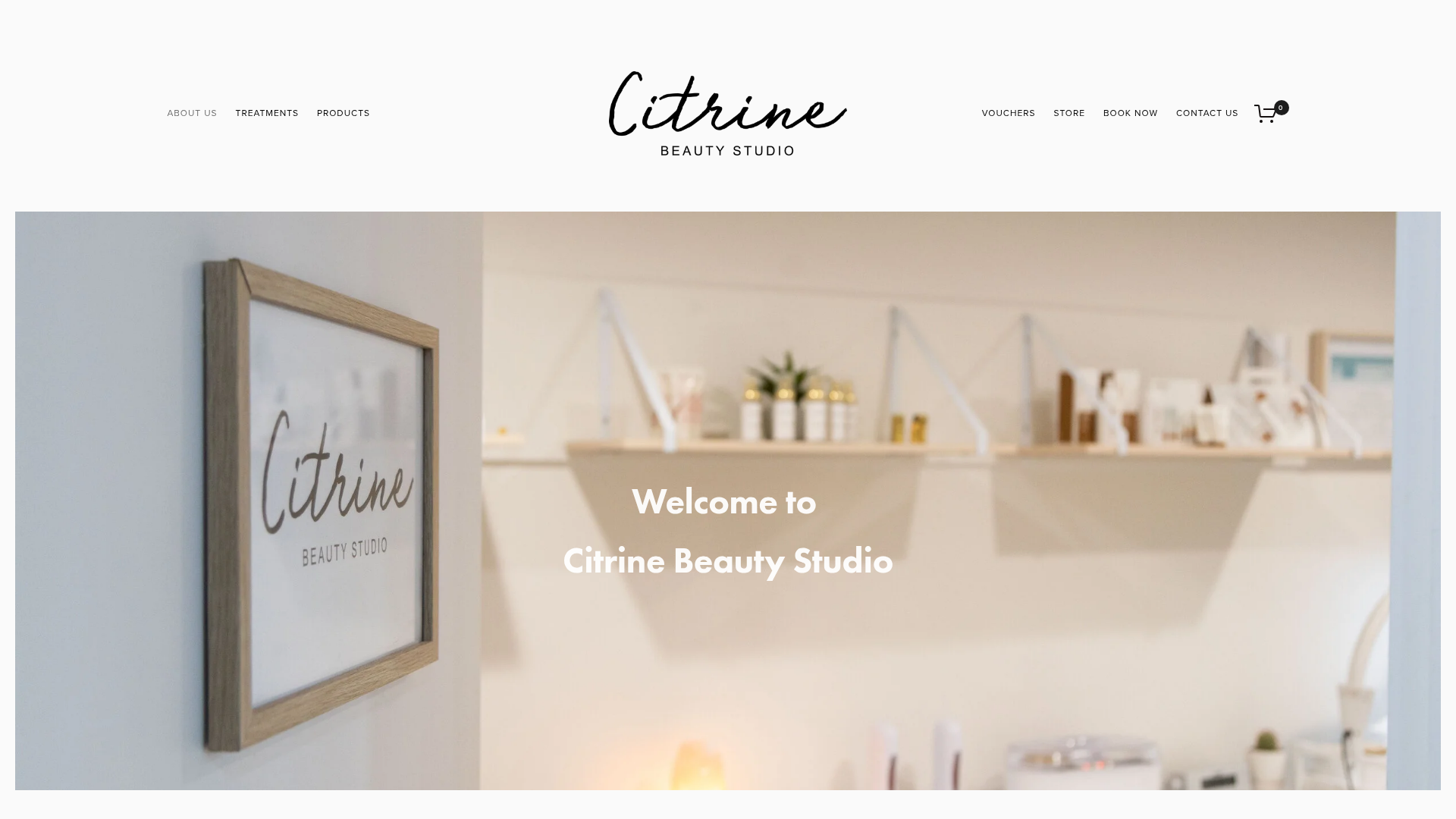 Website snapshot for Citrine Beauty Studio