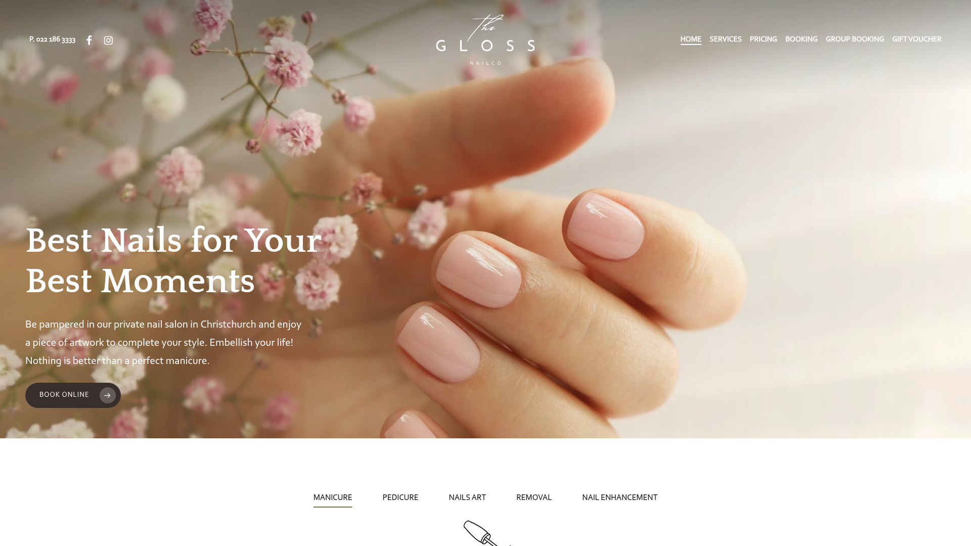 Website snapshot for The Gloss Nailco