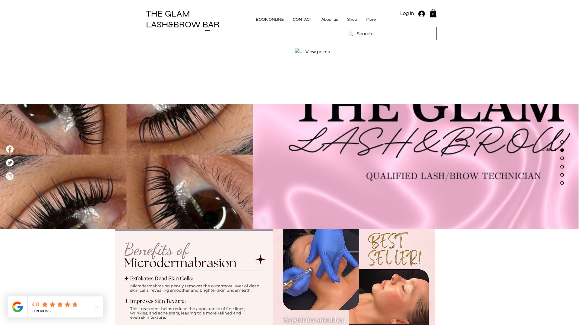 Website snapshot for The Glam Lash&brow
